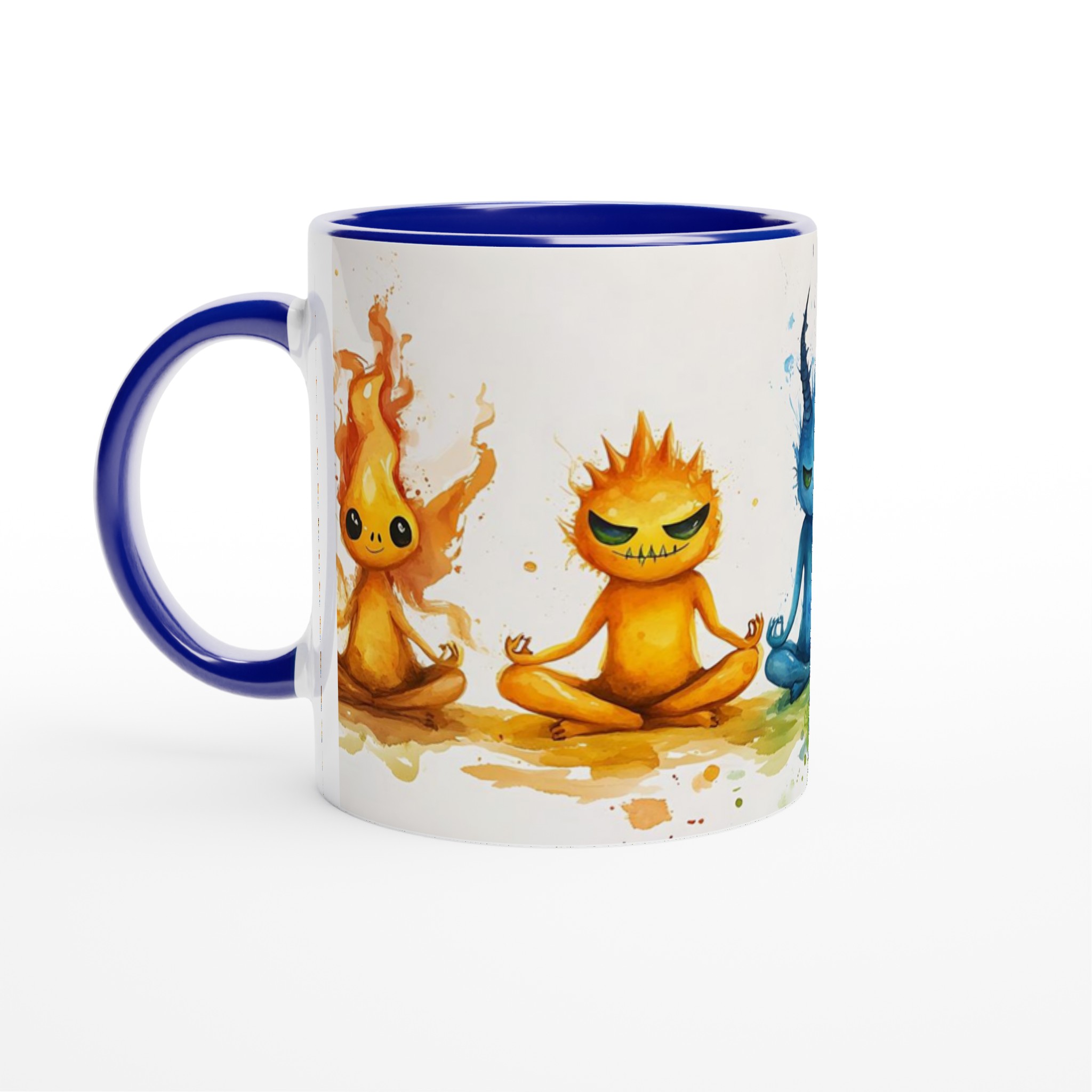 Meditating Elemental Spirits Keramikmugg - 11oz Konstnärlig Kopp för Balans & Glädje 2 4f6d644f-9ee6-46bb-9dac-14af63f4e413