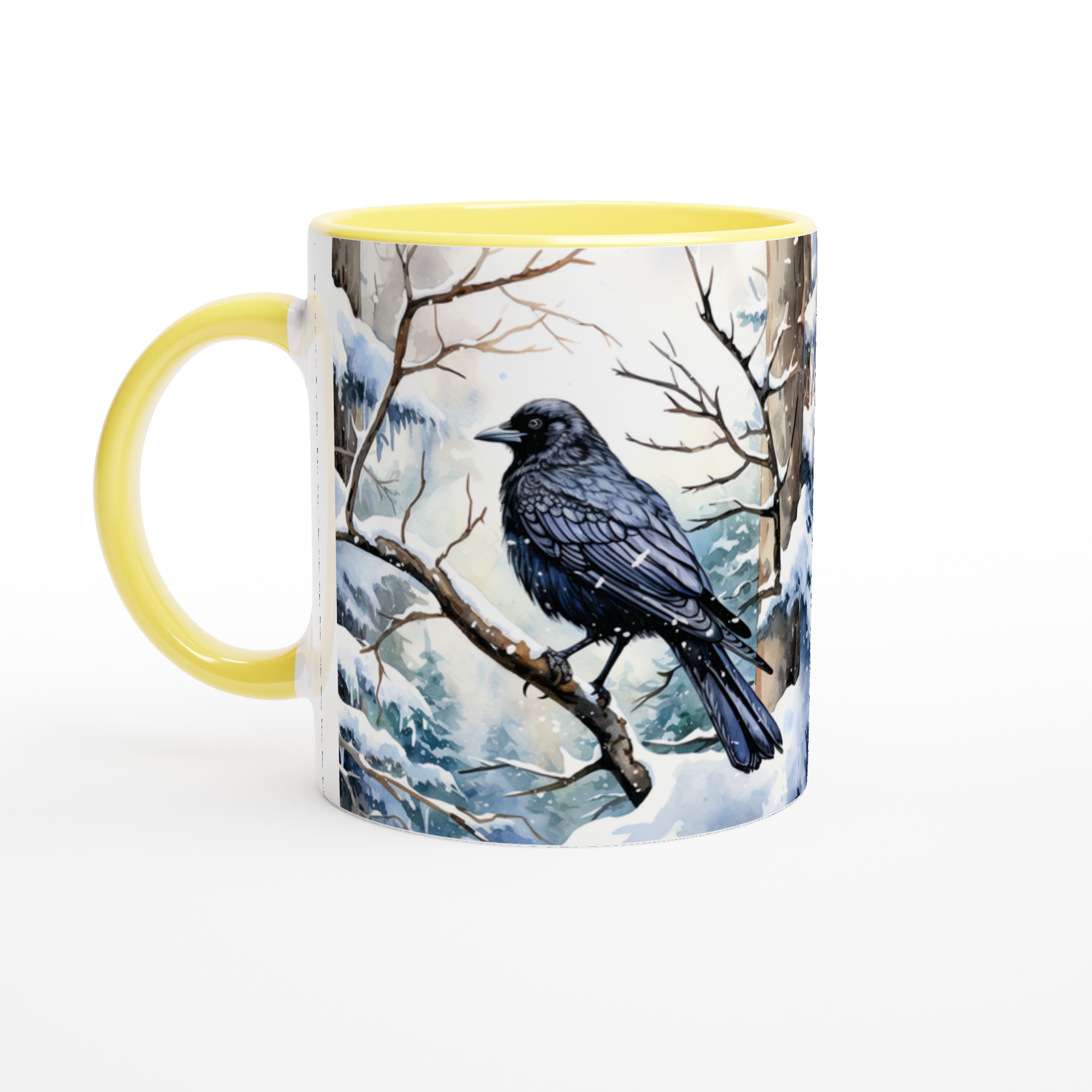 Vit 11oz keramisk mugg med vinterkråka - välj mellan sju eleganta keramiska färger 3 4f8b1b32-48c0-4c82-a598-f1d2ede4a9c6