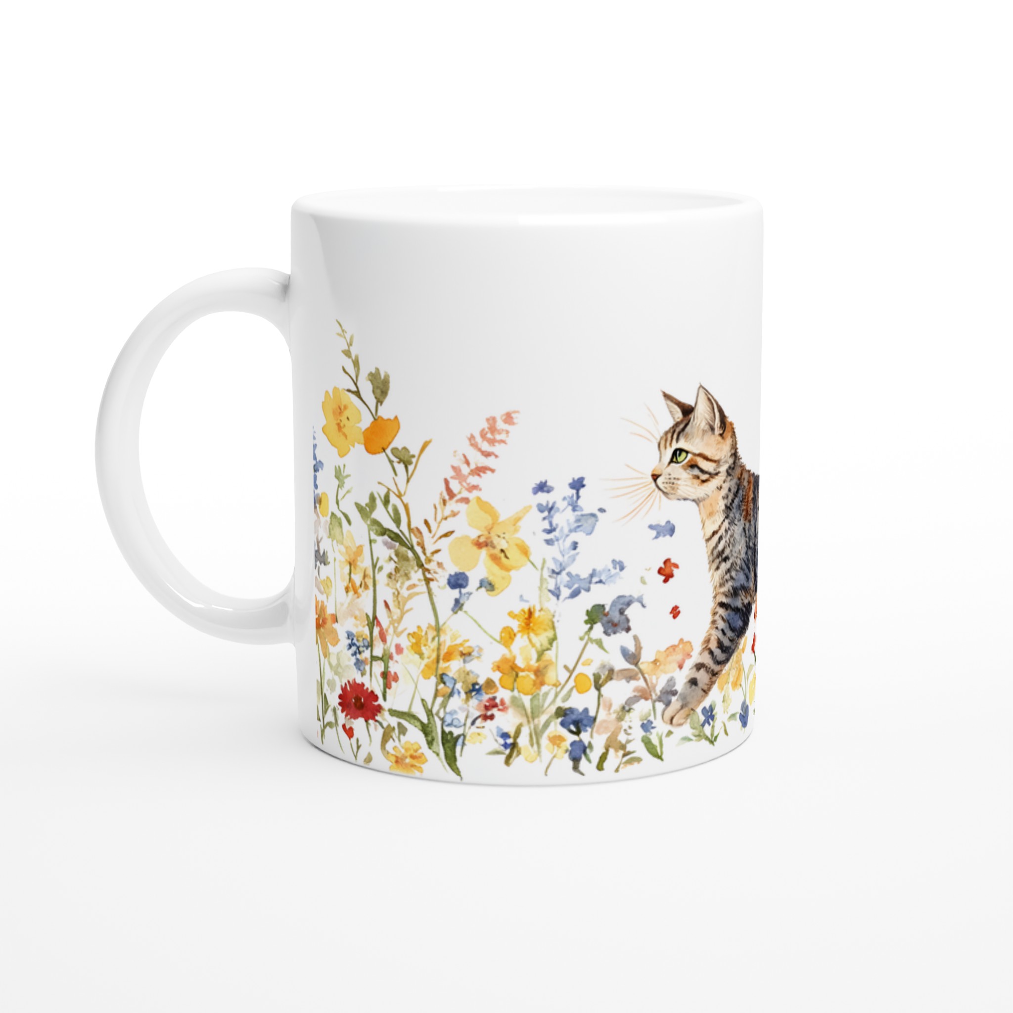 Katt bland Vårblommor – Akvarellmugg, 11oz Keramik 1 4fcba1e8-67cd-438c-947f-611f3ef7175c