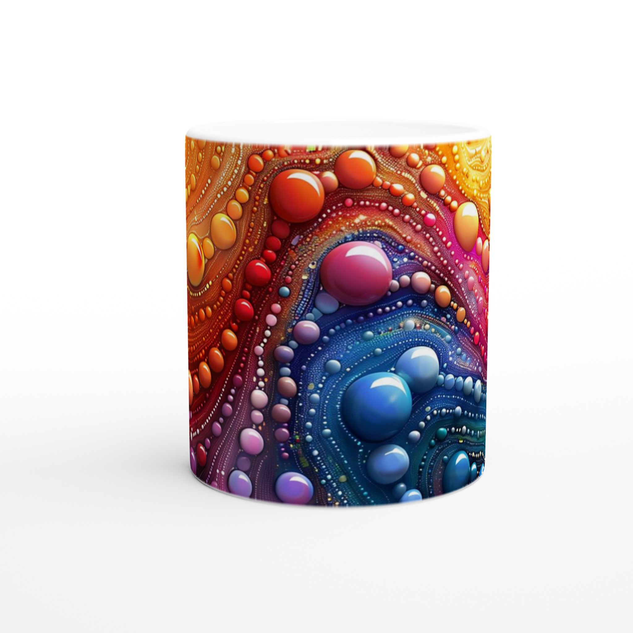 Abstrakt Färgglad Bubbelmugg - 11oz Keramikmugg i ditt Val av Sju Livliga Nyanser 8 4fcc0e09-00ef-4c65-b713-aa7cfee8ed49