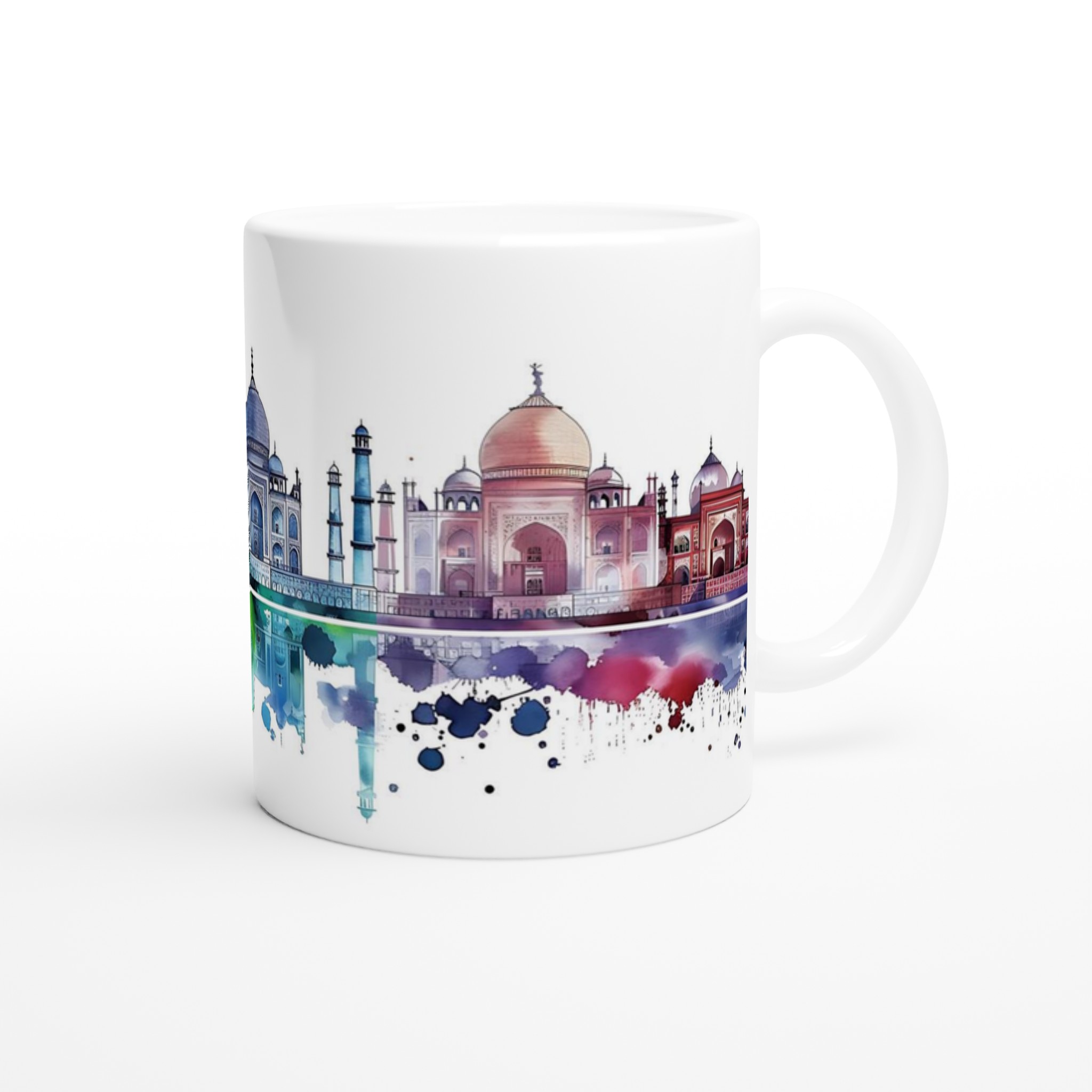 Taj Mahal Horizon: Akvarellmugg med Levande Färgstänk – Välj Din Favoritfärg 10 4fe67cc0-52e3-4e83-839b-86154de8d958