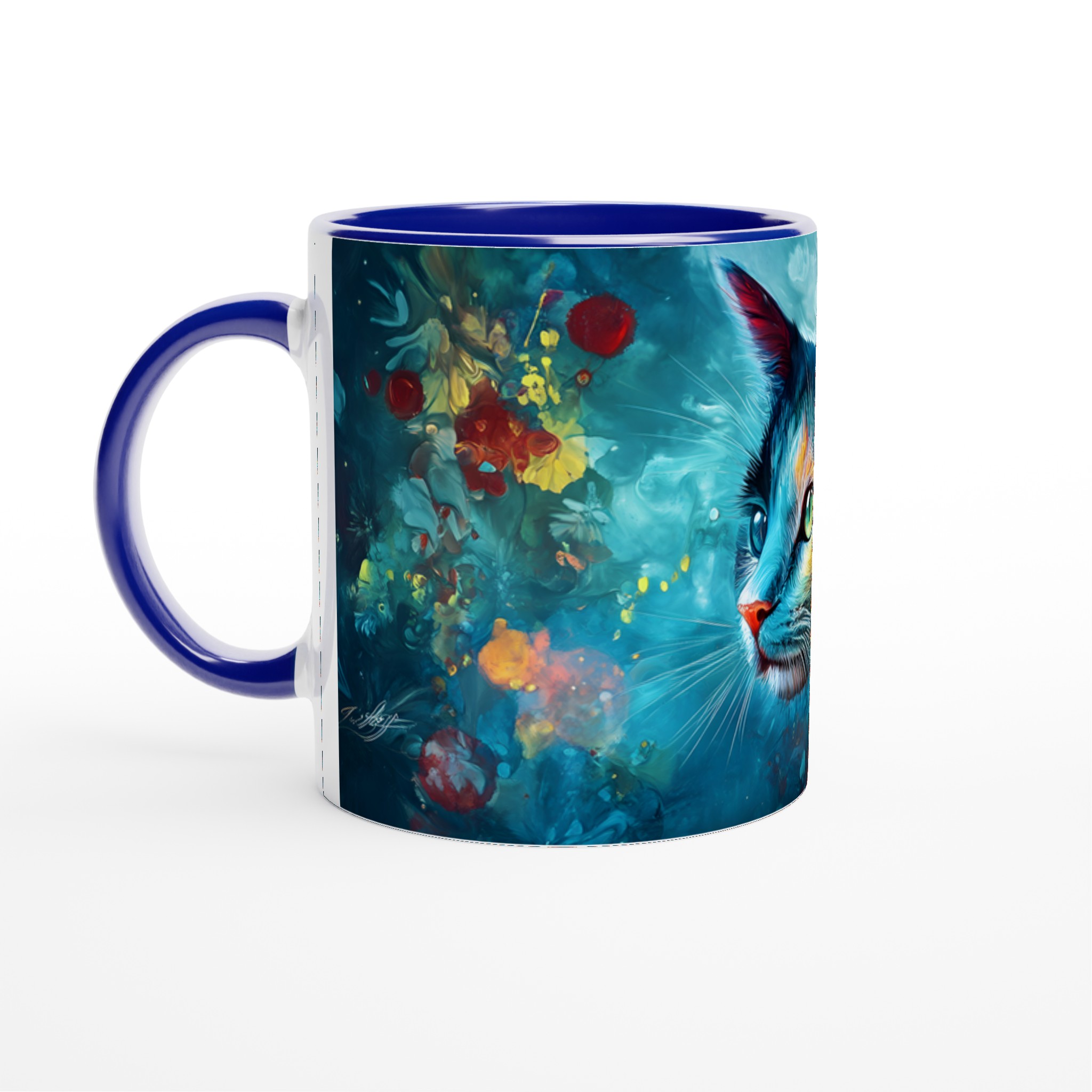 Färgsprakande Kattkonst Mugg – 11 oz Keramikmugg för kaffeälskare i sju levande färger 2 4ffab982-2029-40e0-81e0-5ccbae79ca20