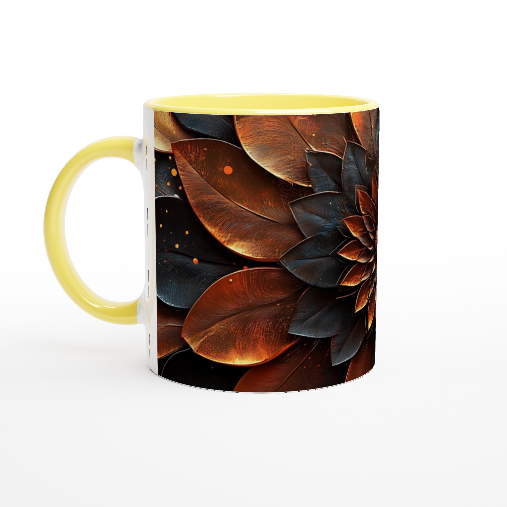 Mörk abstrakt lotusblomma 11oz keramisk mugg – Färgval för din unika stil 3 502566a8-885a-44e9-8ce0-c8dc3d1e73f7