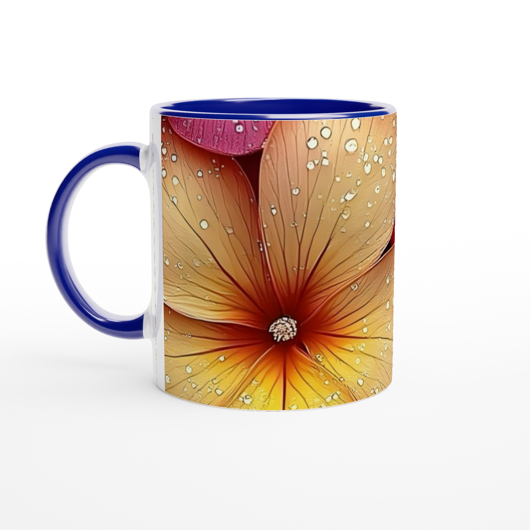 Elegant Floral 11oz Ceramic Mug in Your Choice of Vibrant Colors 2 503feae9-c813-470e-b311-00e9912ed53d