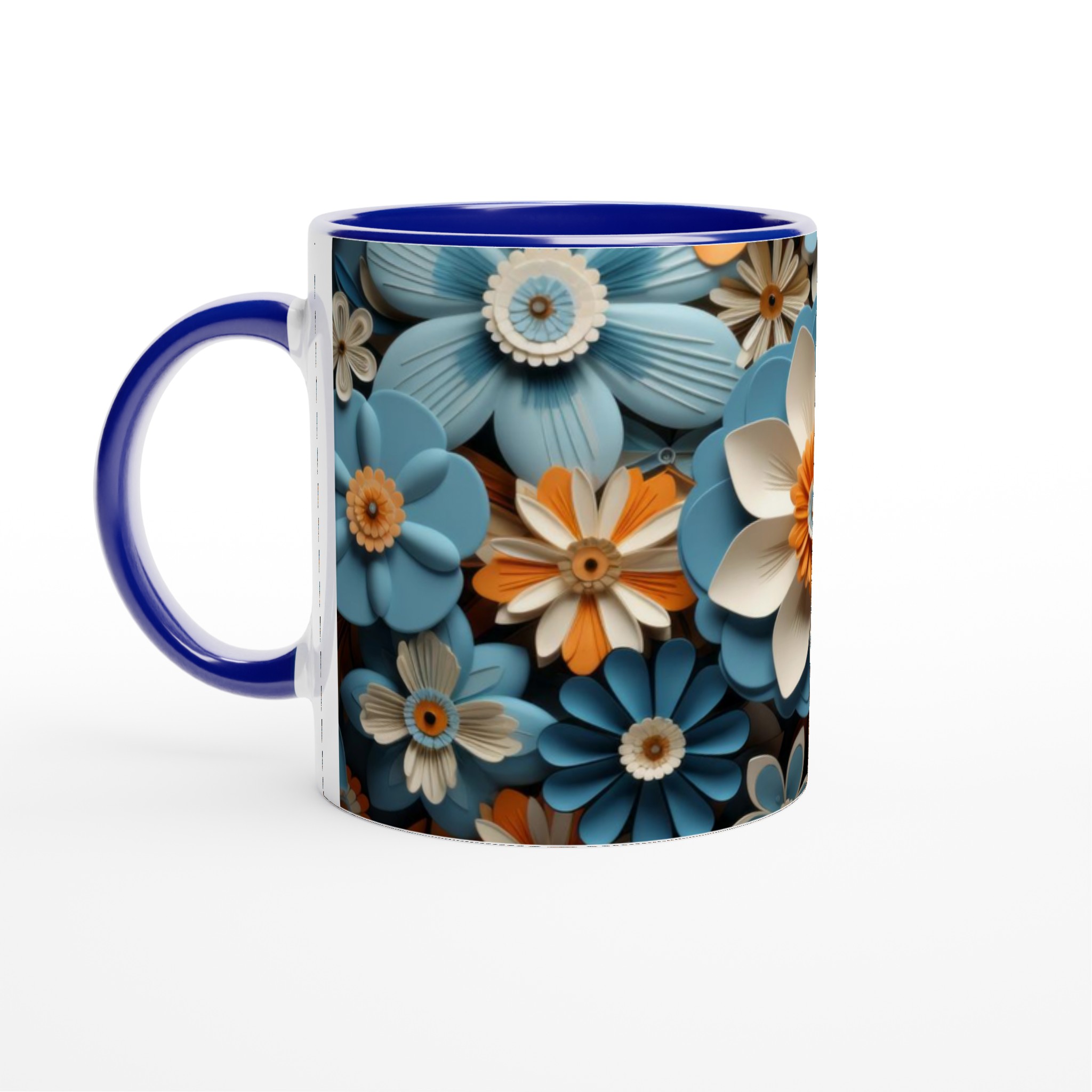 Vit 11oz keramisk mugg med levande blommönster – välj din färg och gör varje kaffestund unik 2 5044abfa-45c8-49ba-8f63-ce453510c9eb