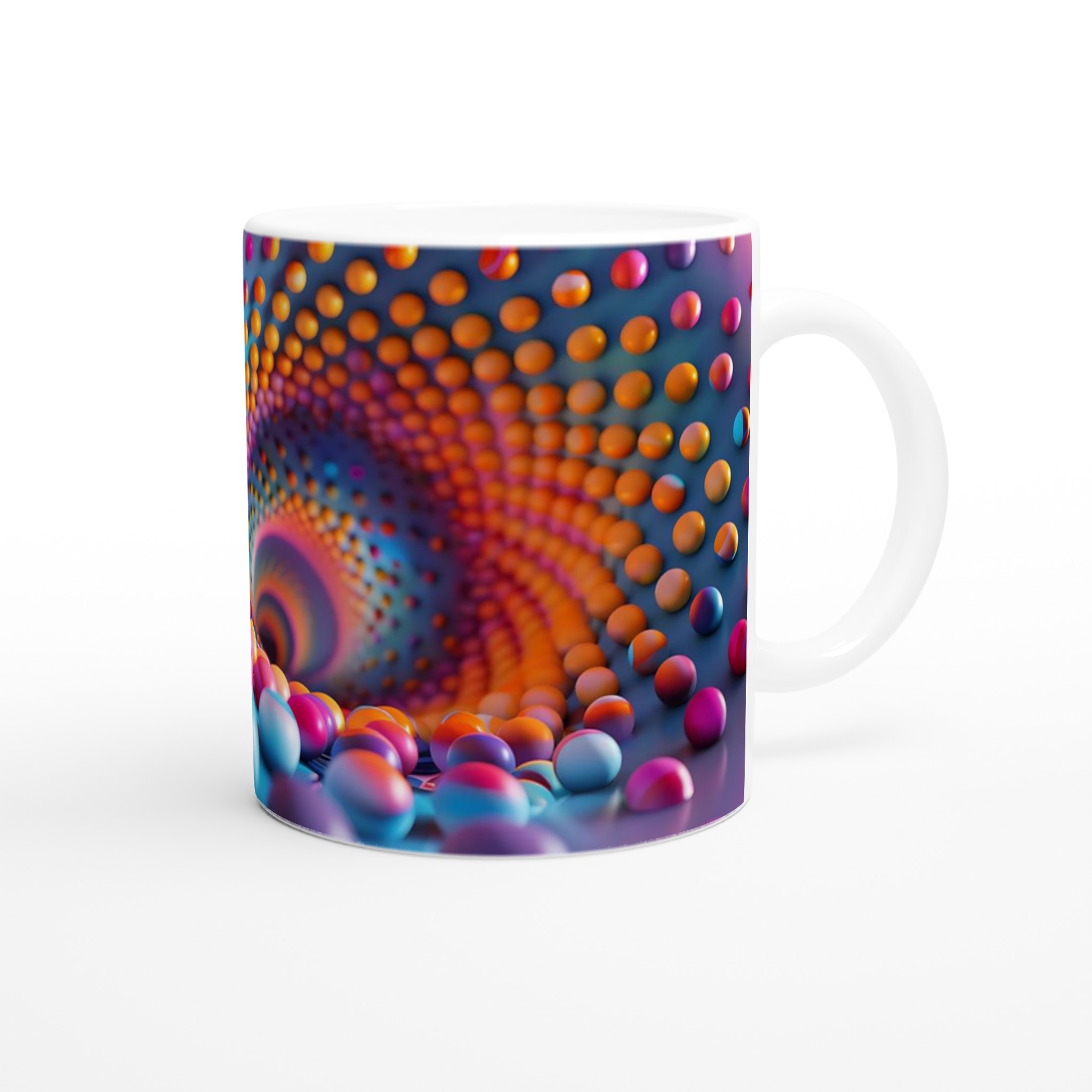 Färgglad 11oz Keramisk Mugg – Hypnotisk Design i Vibranta Nyanser 9 508219d6-ca2e-4f0d-be44-310825d0801a