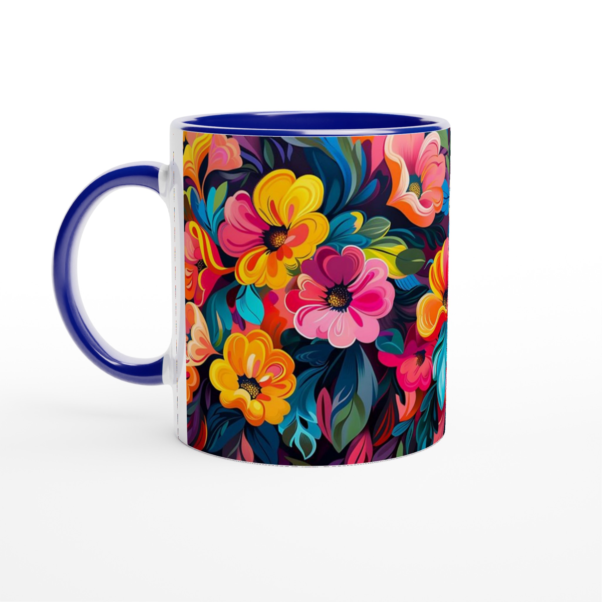 Färgsprakande Blomstermugg – 11 oz Keramikmugg i ditt Val av Sju Livfulla Färger 2 50ab40bb-0a0f-45fd-a5dc-2da8441a9bfc