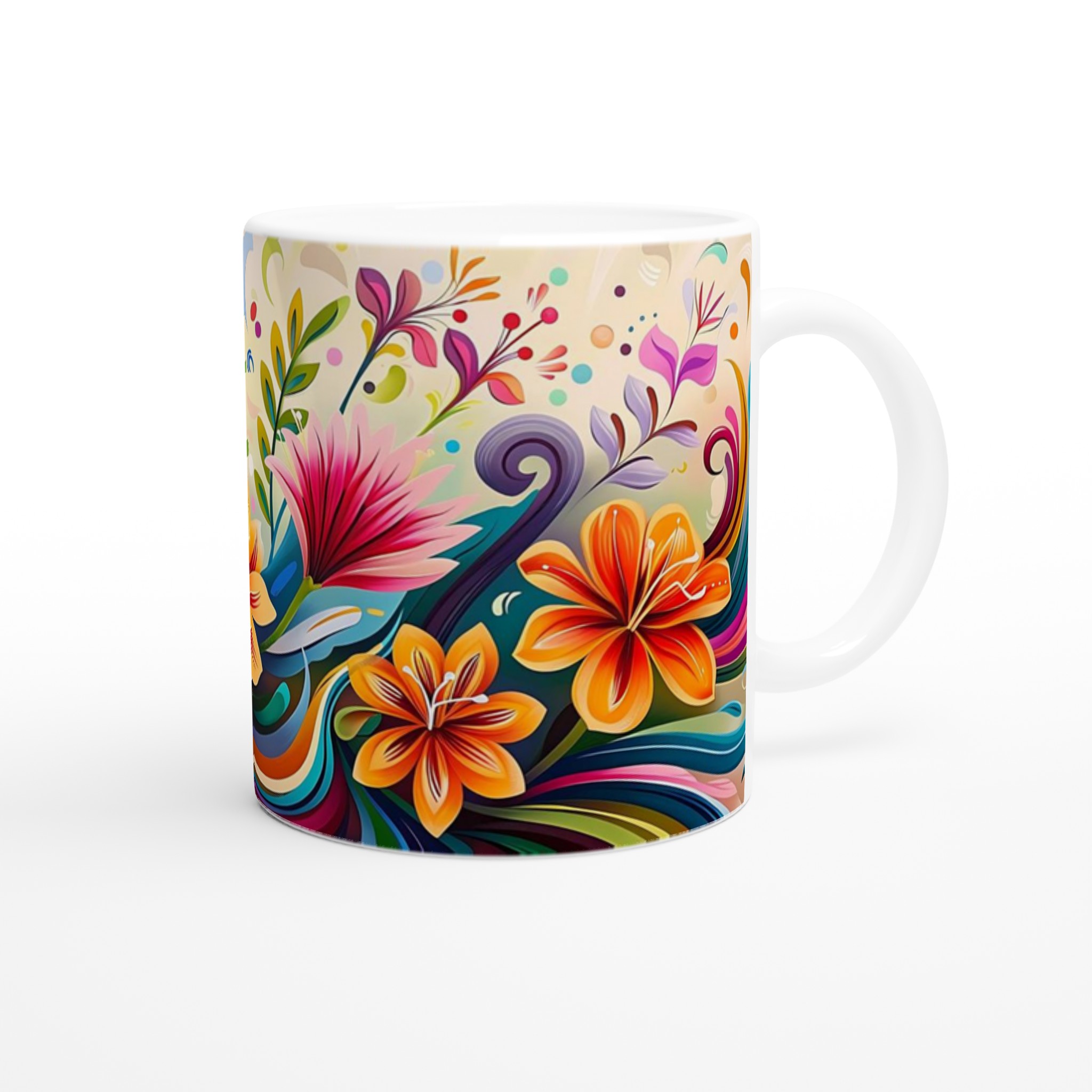 Konstfull Blomster Dans – 11oz Keramikmugg i Valfri Färg – Perfekt för Konstälskare 9 50ce53cb-ad9f-4848-9900-ad1059d29570