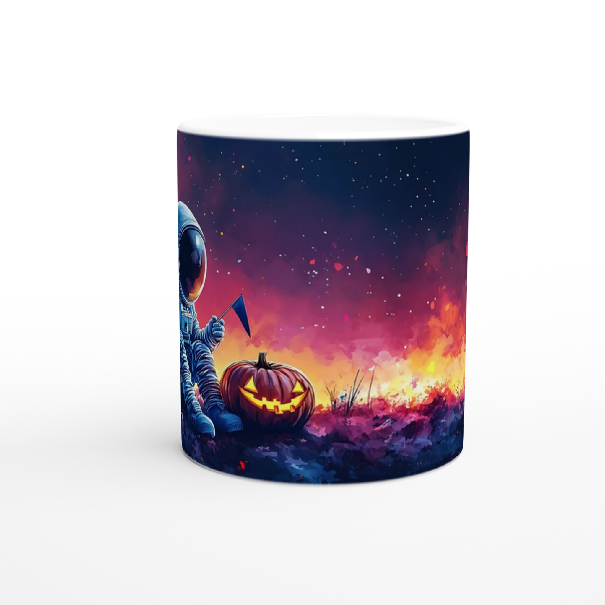 Kosmisk Halloween: Astronaut & Pumpa 11oz Keramisk Mugg – Välj bland 7 Livfulla Färger! 8 50d522ec-0ee1-4636-96e4-cdbfe9602a8f