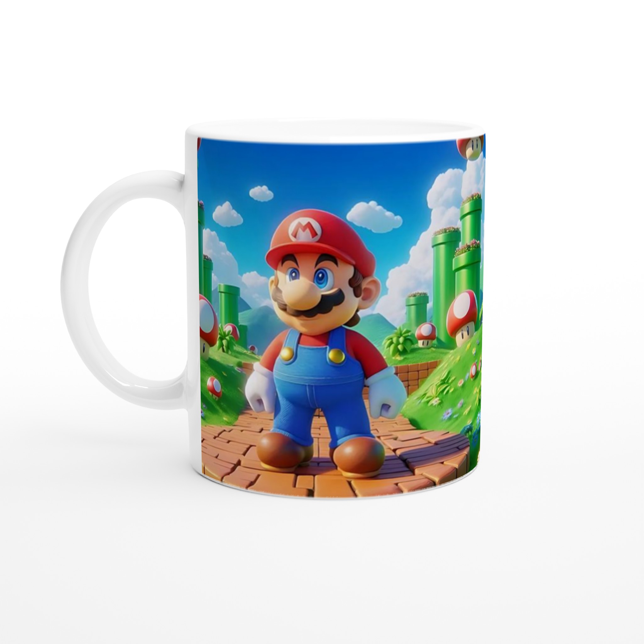 Vit 11oz keramisk mugg med färgstarkt och lekfullt spelmotiv i sju glada färger 1 50d8596b-b52f-4783-a846-1672bb7959fa