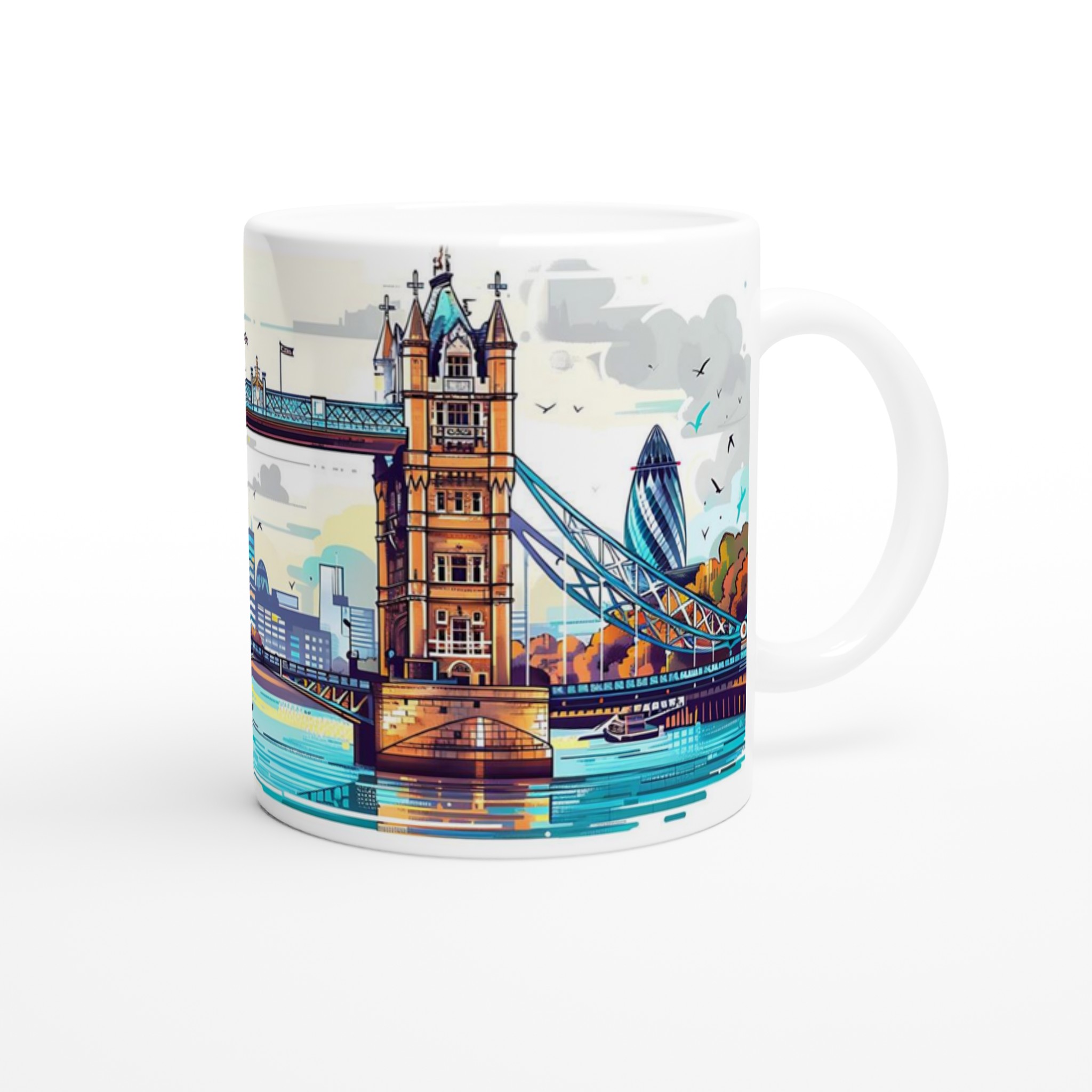 London Bridge Akvarellmugg – Konstnärlig 11oz Keramikmugg i ditt färgval 9 51043c85-7374-4098-9144-2ab8785a0b5c