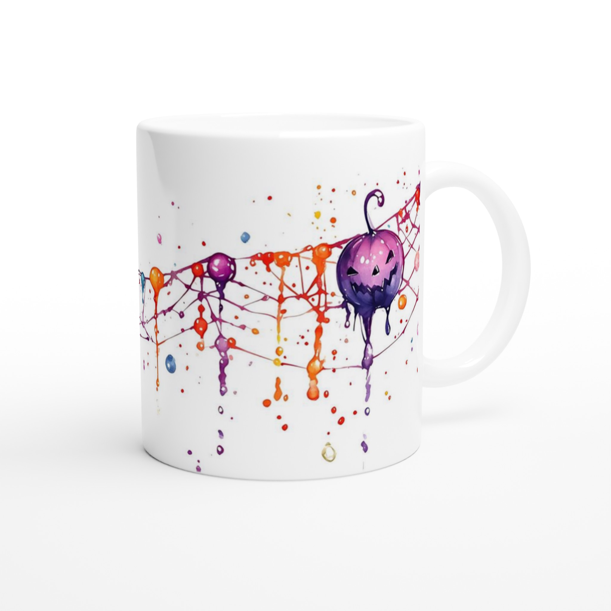 Läskig Rolig Halloween Mugg – Levande Akvarell Jack-o'-Lantern Design 9 511b3e20-bafa-4ea7-9996-ba132ad6effe