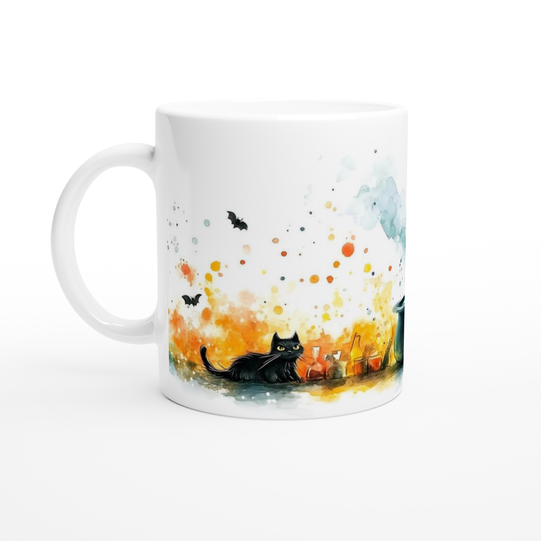 Förtrollande Häxa & Svart Katt Keramikmugg - 11oz Magisk Akvarell-Design i Flera Färger 1 5150a93f-111b-4292-a37c-972976842cc0