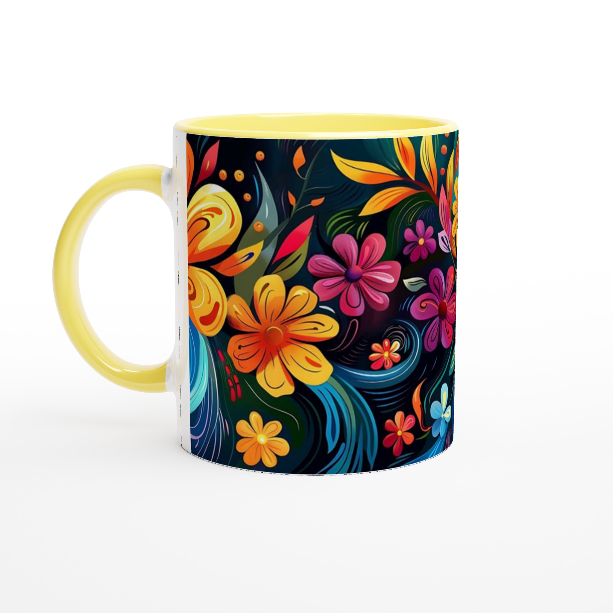 Abstrakt Blommig 11oz Keramikmugg – Färgglad Design för Kaffeälskare, Välj Din Favoritfärg! 3 5160445a-d0c5-446d-b8f9-408755b8f814