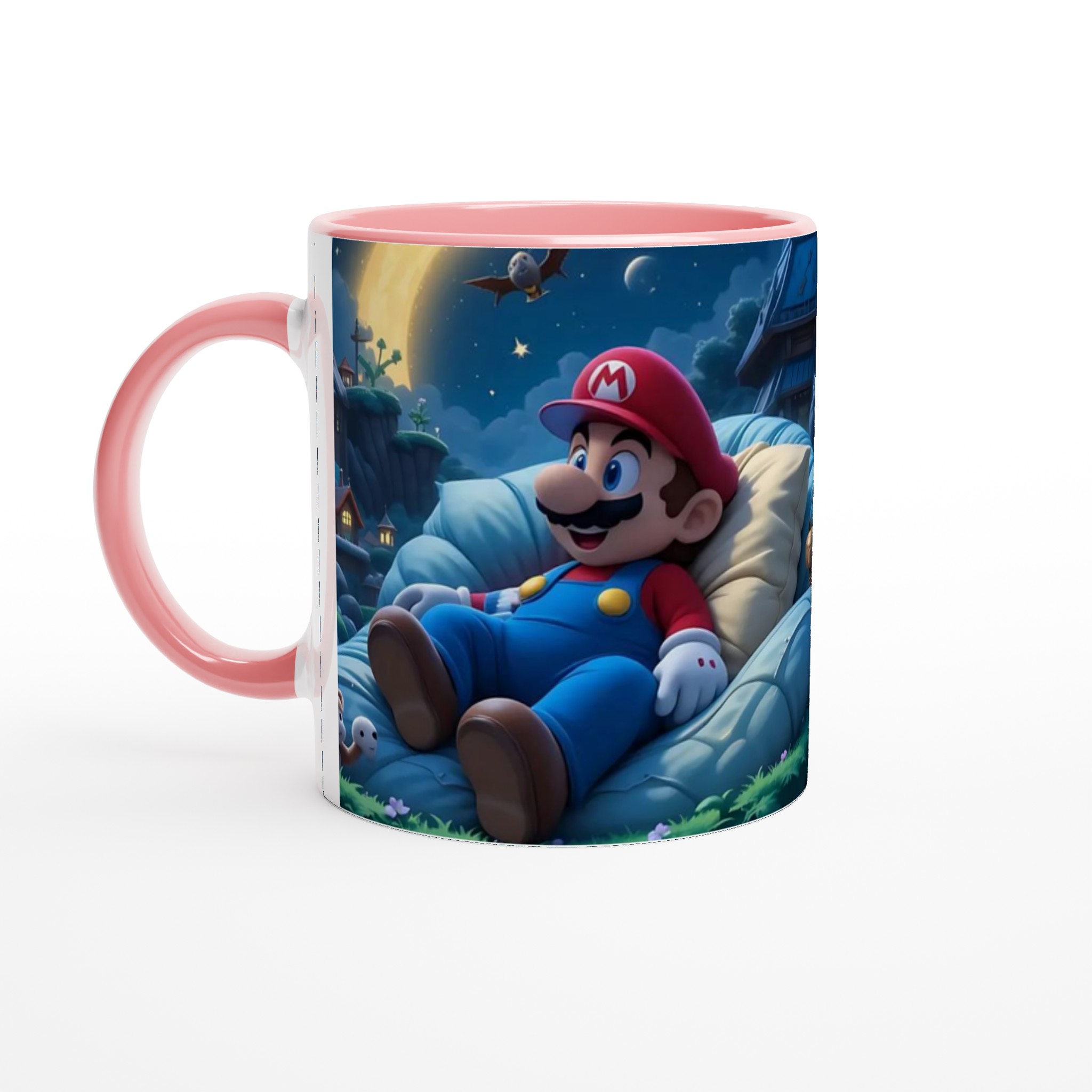 Vit 11oz keramisk mugg med spelande Mario-design i färgstarka nyanser 6 51621442-2872-4b8b-84fa-a65e8ab7dd81