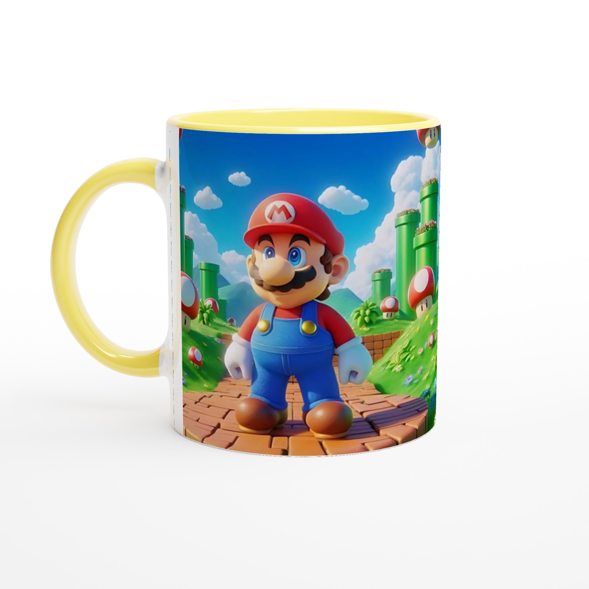 Vit 11oz keramisk mugg med färgstarkt och lekfullt spelmotiv i sju glada färger 3 519ad480-0fba-433e-9020-2b4f71d6d063