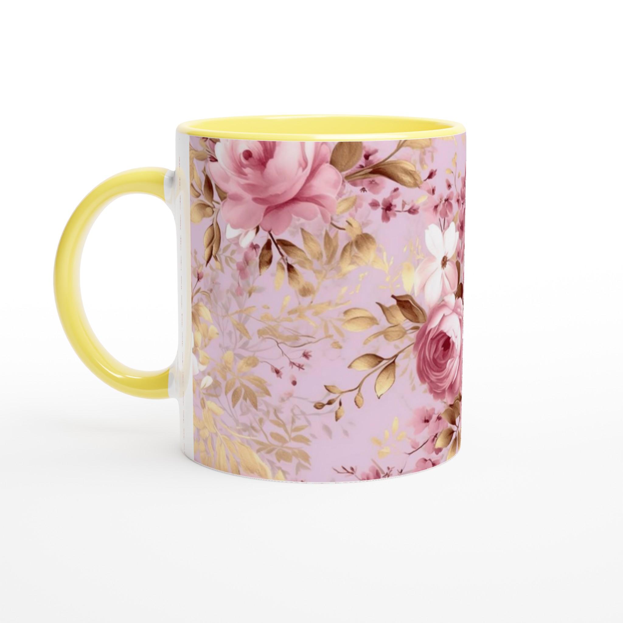 Elegant Vit 11oz Keramisk Mugg med Rosig Blommig Design – Välj Bland Färgstarka Keramiska Nyanser 3 51f575c3-09b9-459c-bbc4-35ae250a71ff