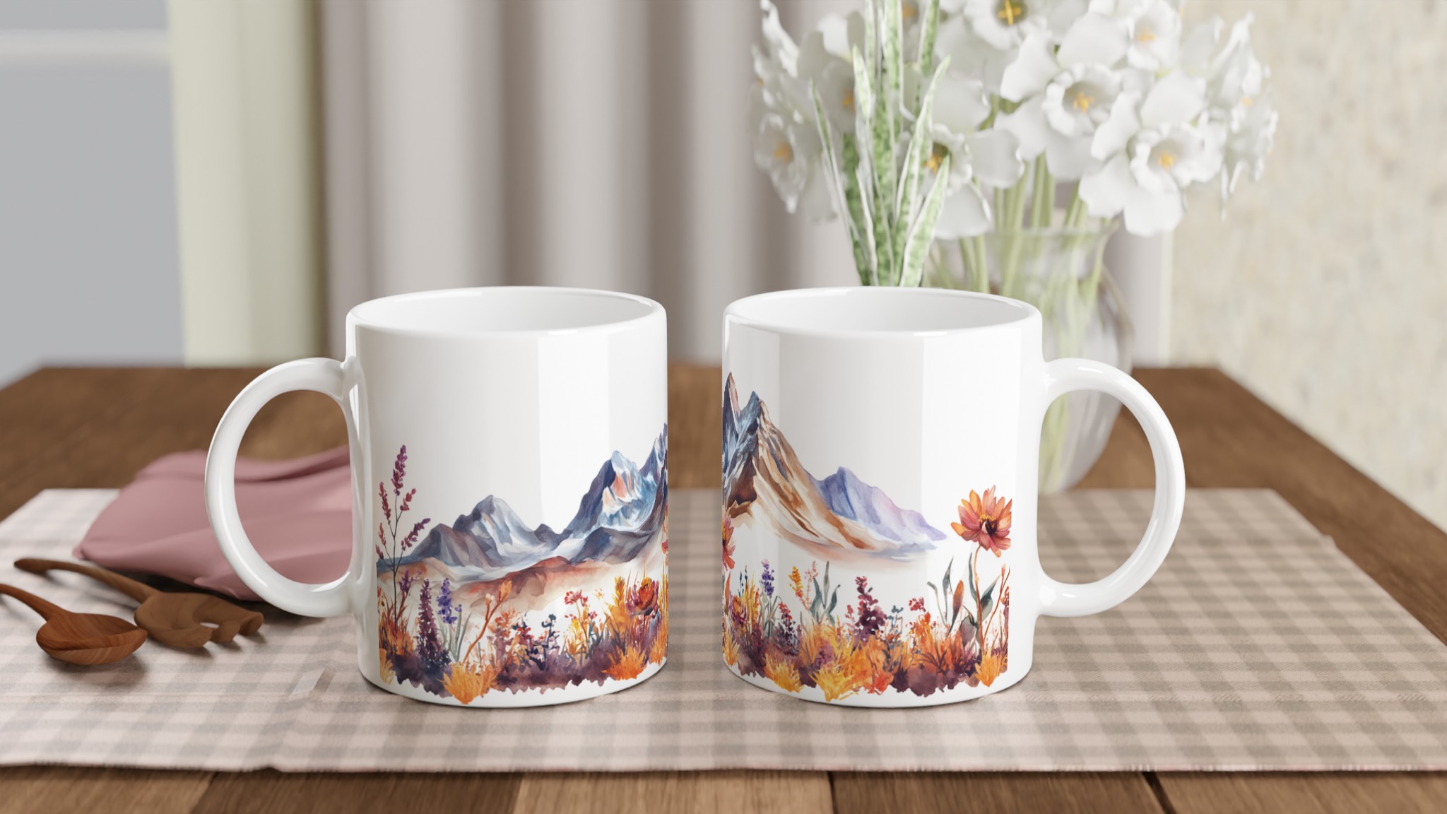Akvarell Berg & Höstblomster Mugg – Din Unika Kaffestund i Valfri Färg! 10 51fe8c89-5a22-4a8f-a26e-ddd7dbee0317