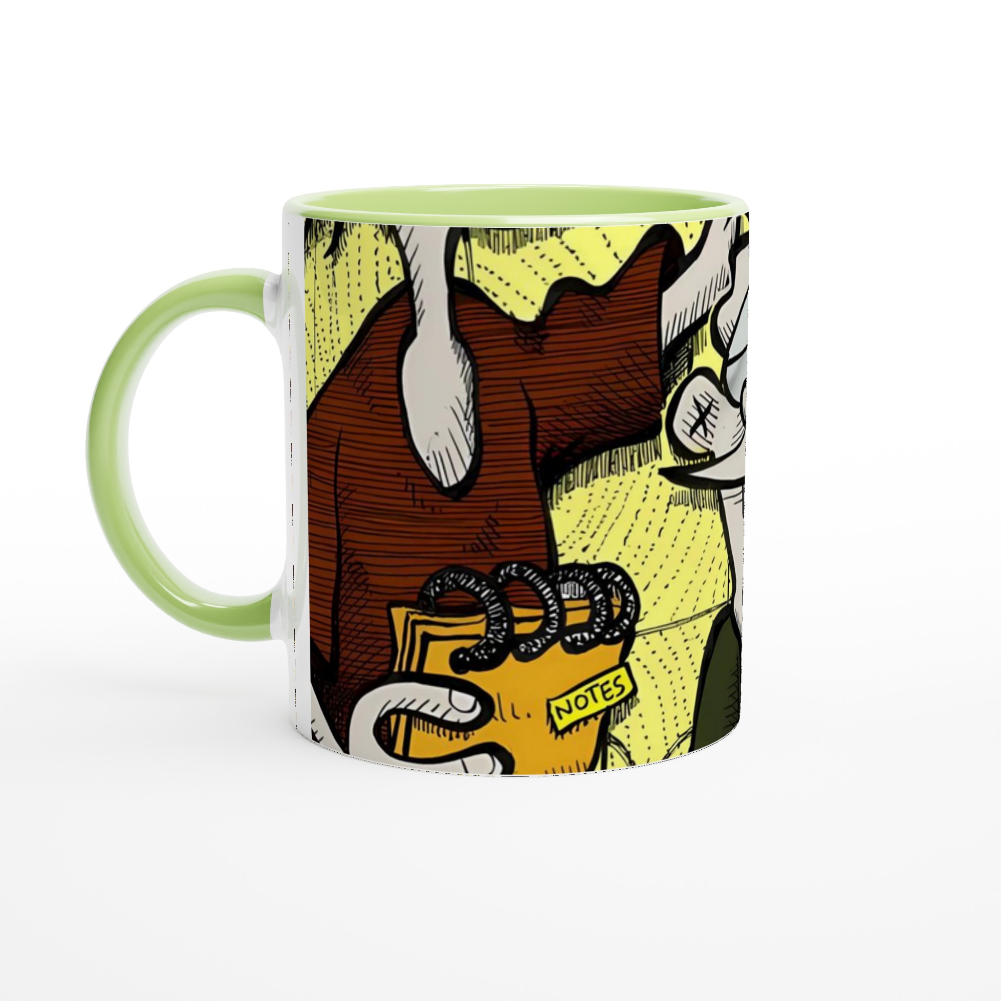 Vit 11oz keramisk mugg med lekfullt tecknat motiv – välj bland flera färgstarka keramiska nyanser 7 52569f61-699b-4f1a-bcb5-d8d30837e3b1