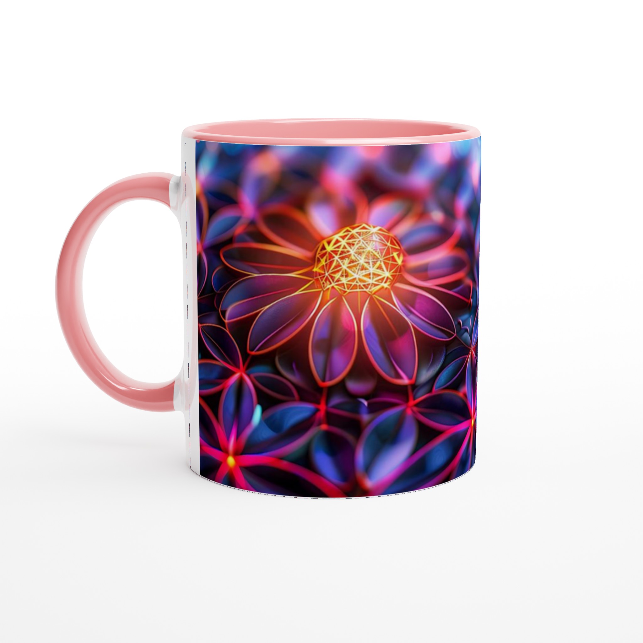 Abstrakt Fluorescerande Blommig 11oz Keramikmugg – Vibrerande Neon Konst för Din Dryck 6 5258efe7-16c3-45fe-bd56-4f8e95b6fdd3