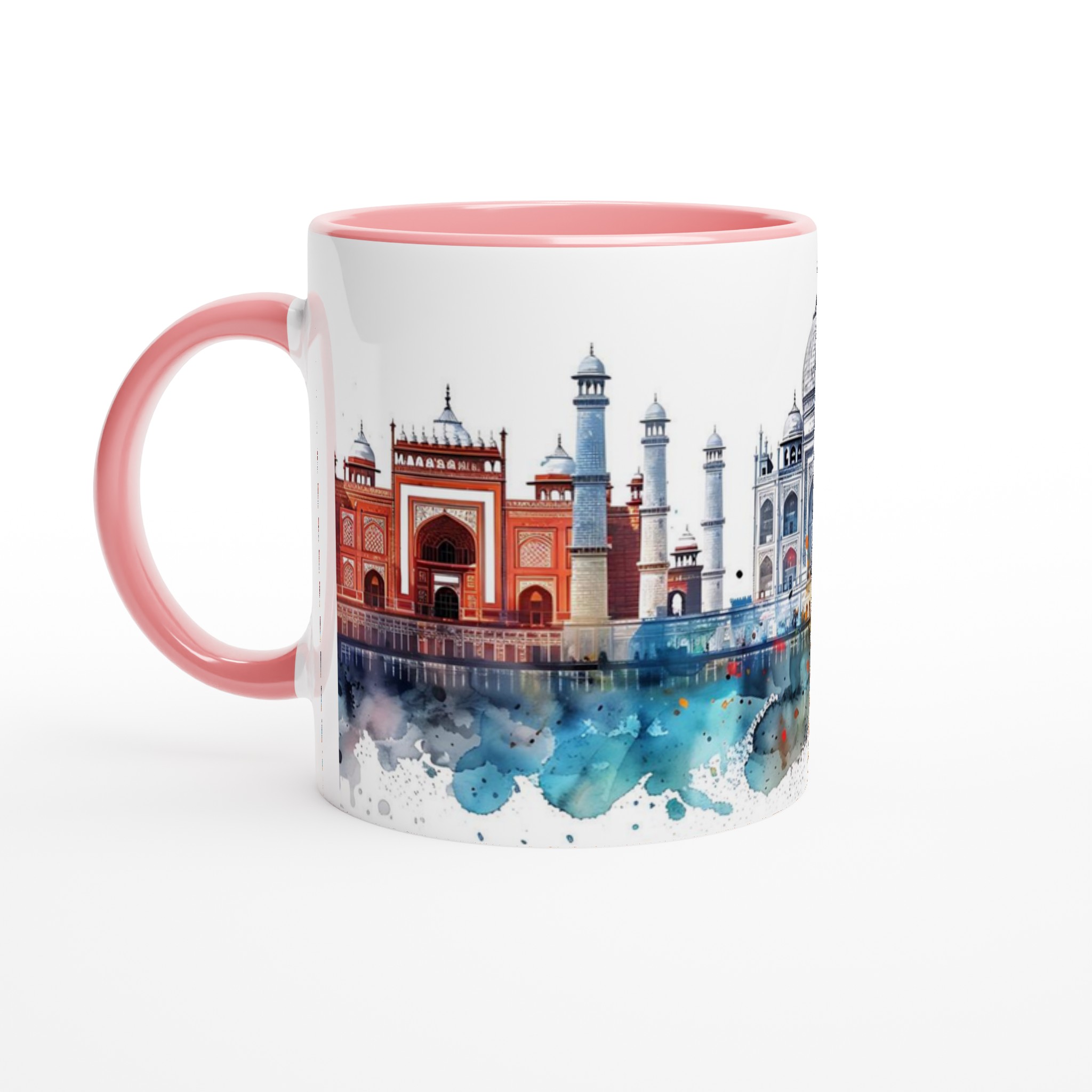 Magisk Taj Mahal Akvarellmugg – 11 oz Keramikmugg i ditt val av sju livfulla färger 6 526c7220-7b22-4e7e-8377-9921dfbcbecd