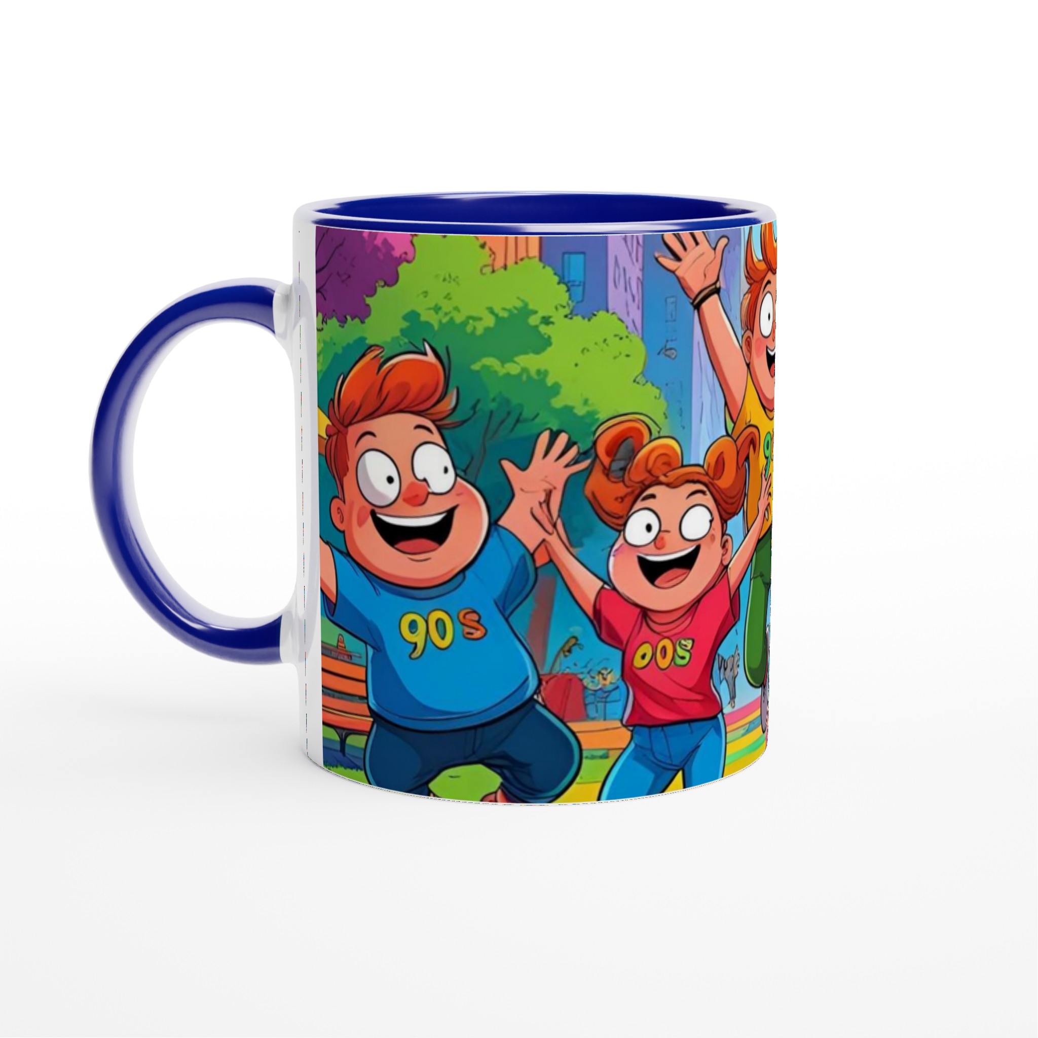 Vit 11oz keramisk mugg med färgstark, lekfull 90-talsinspirerad design – välj bland sju livfulla keramfärger 2 527570c1-94ac-421c-a217-084dd6de2113