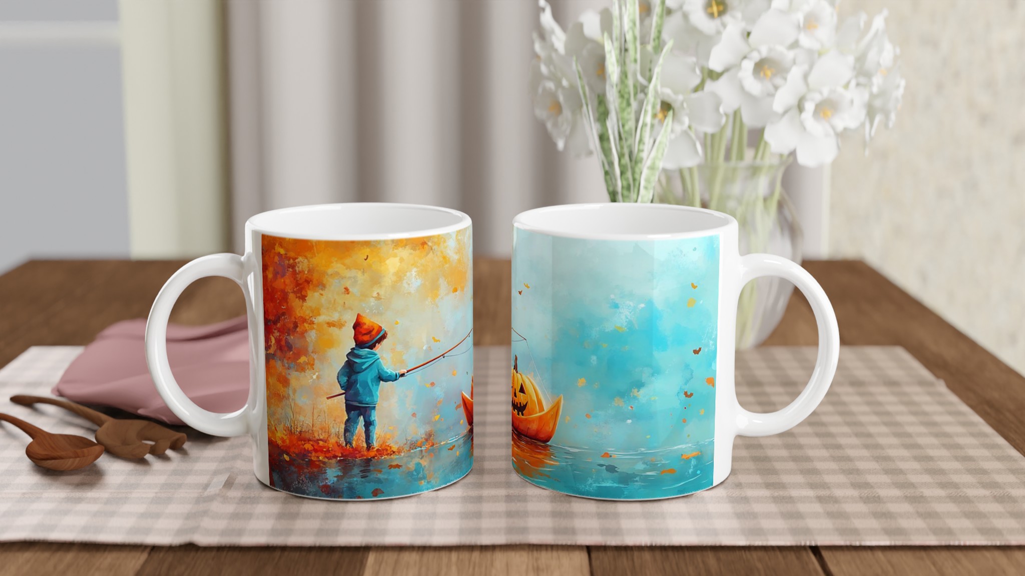 Magisk Halloween Mugg: Barn Fiska Pumpa i Höstfärger – Välj din Färg! 10 527b09db-04db-4ba0-8985-cbcfee812014