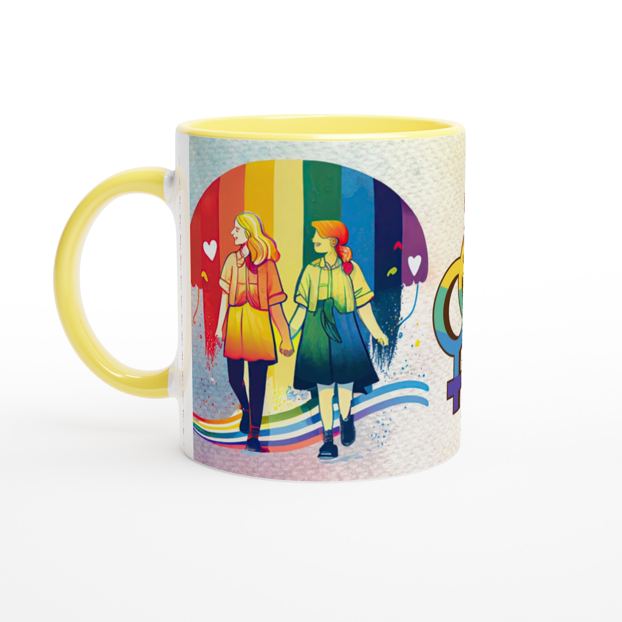 Vit 11oz Keramisk Mugg med Färgglad Pride-Design i Din Favoritfärg 3 52929df4-0515-4632-9f37-4dfaf2c01391