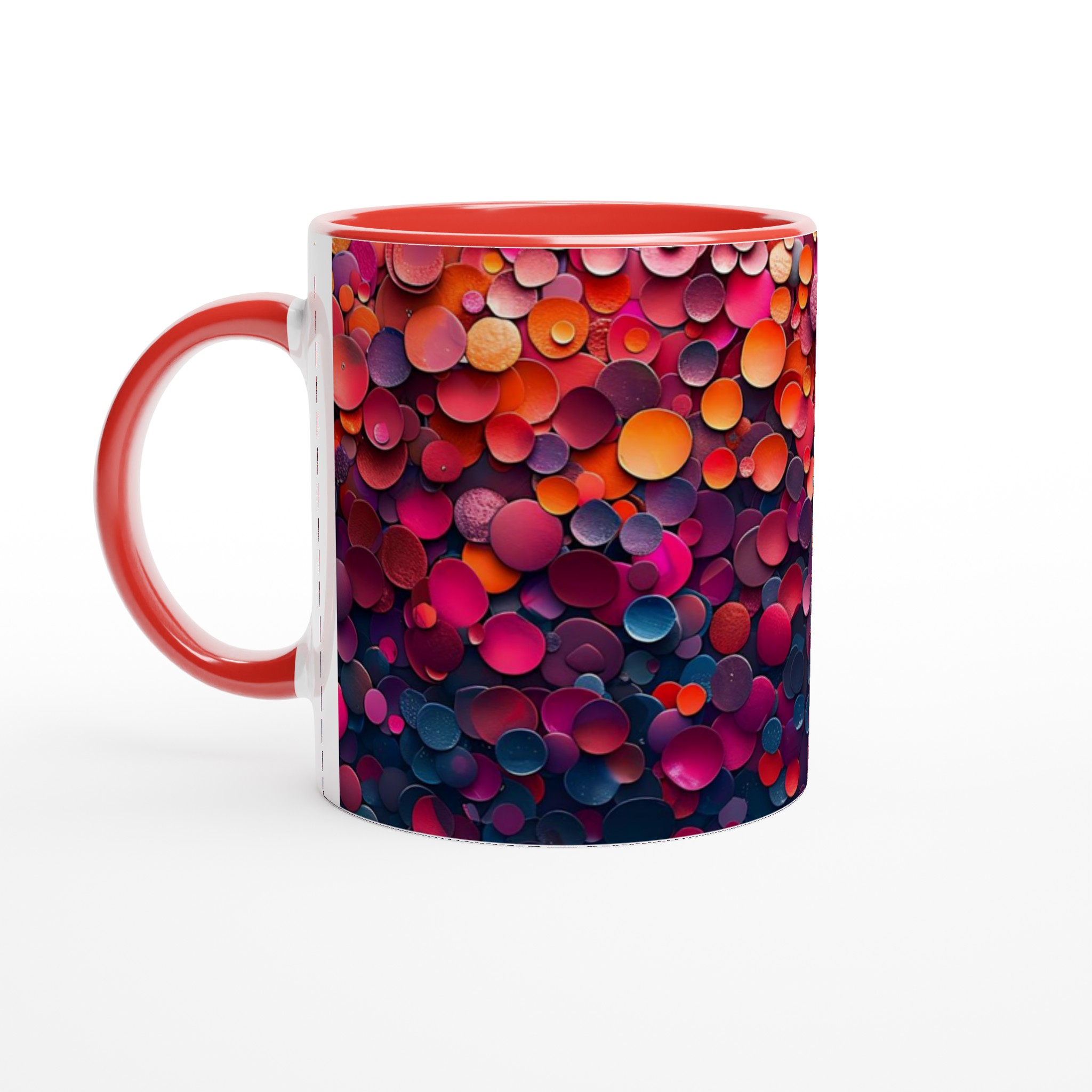 Abstrakt Konstmugg i Keramik – 11oz med Färgexplosion i Rosa, Orange och Blått 5 529665a7-88b1-40b7-948b-4d985b19cbac