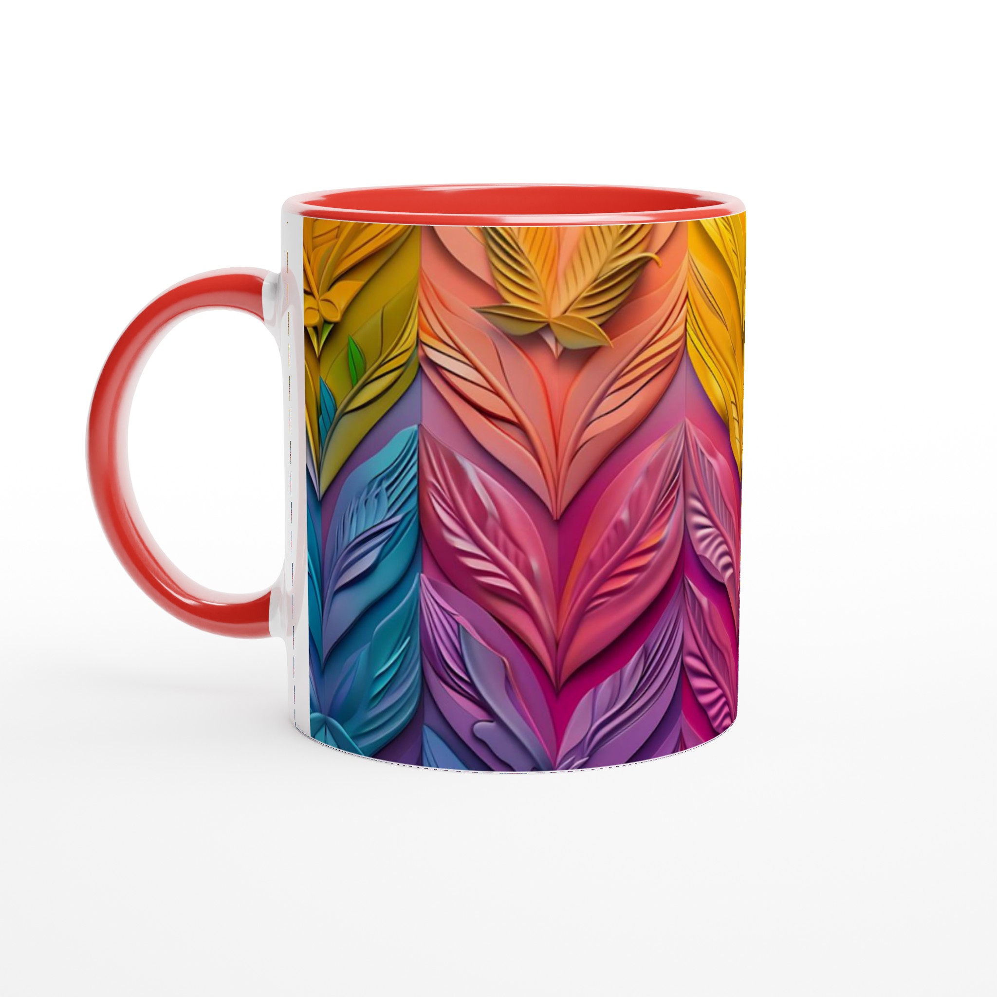 Abstrakt Blommig 11oz Keramisk Mugg – Konstfulla Organiska Mönster i Levande Färger 5 52a95eef-547f-4796-a471-beef8a6e1003