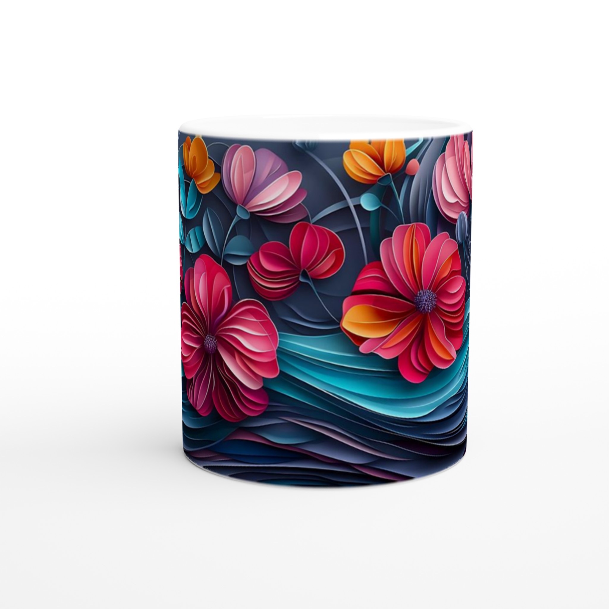 Konstfull 11oz Keramisk Mugg: Levande 3D-blommor i Färgstarka Nyanser – Välj Din Favoritfärg! 8 52baf2c2-899a-4602-be49-4723f0ce1f5d