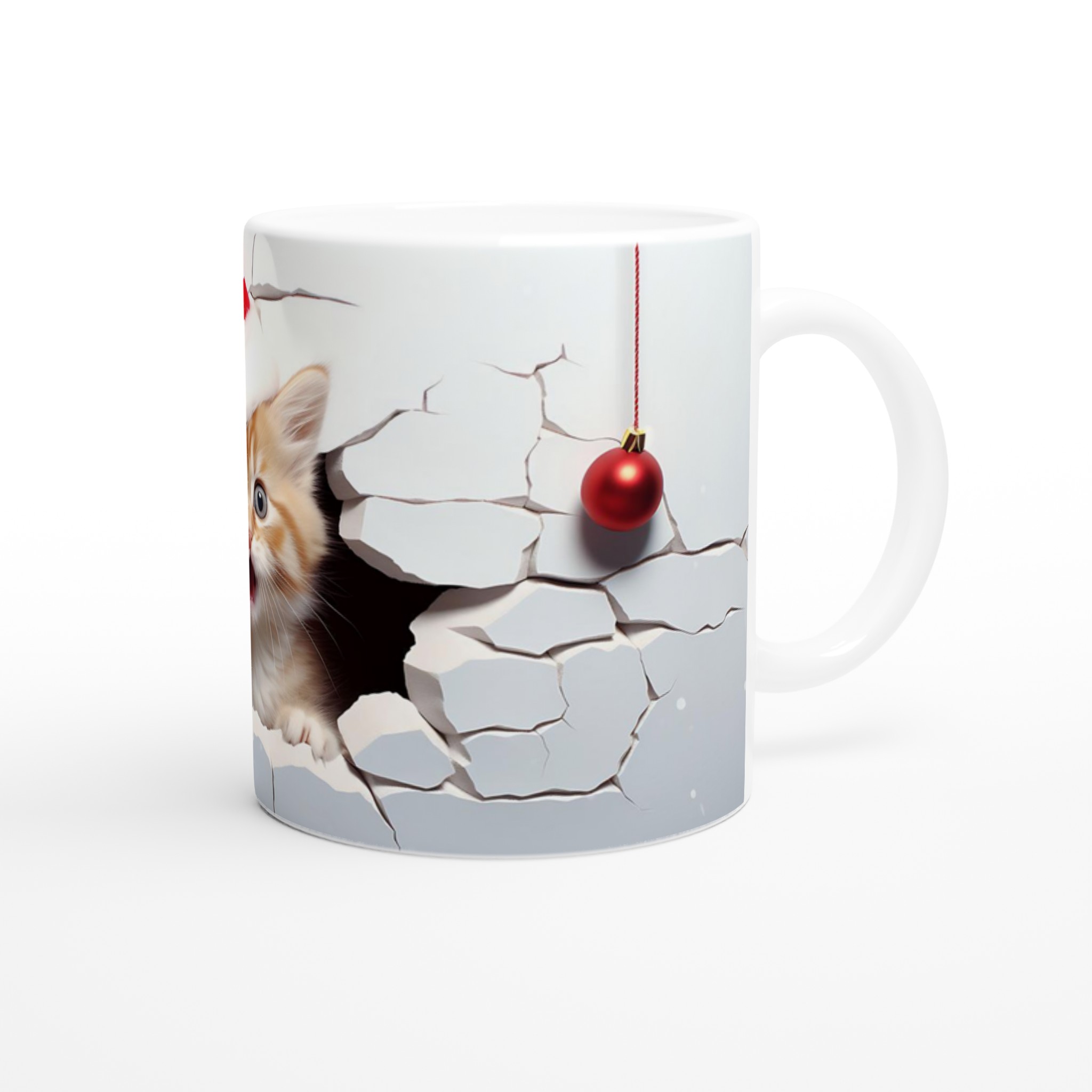 Söt Kattunge i Tomteluva Keramikmugg - 11oz Julmugg för Kaffe & Te i Flera Färger 9 52caf551-9676-413f-94cb-77f91ed545a4