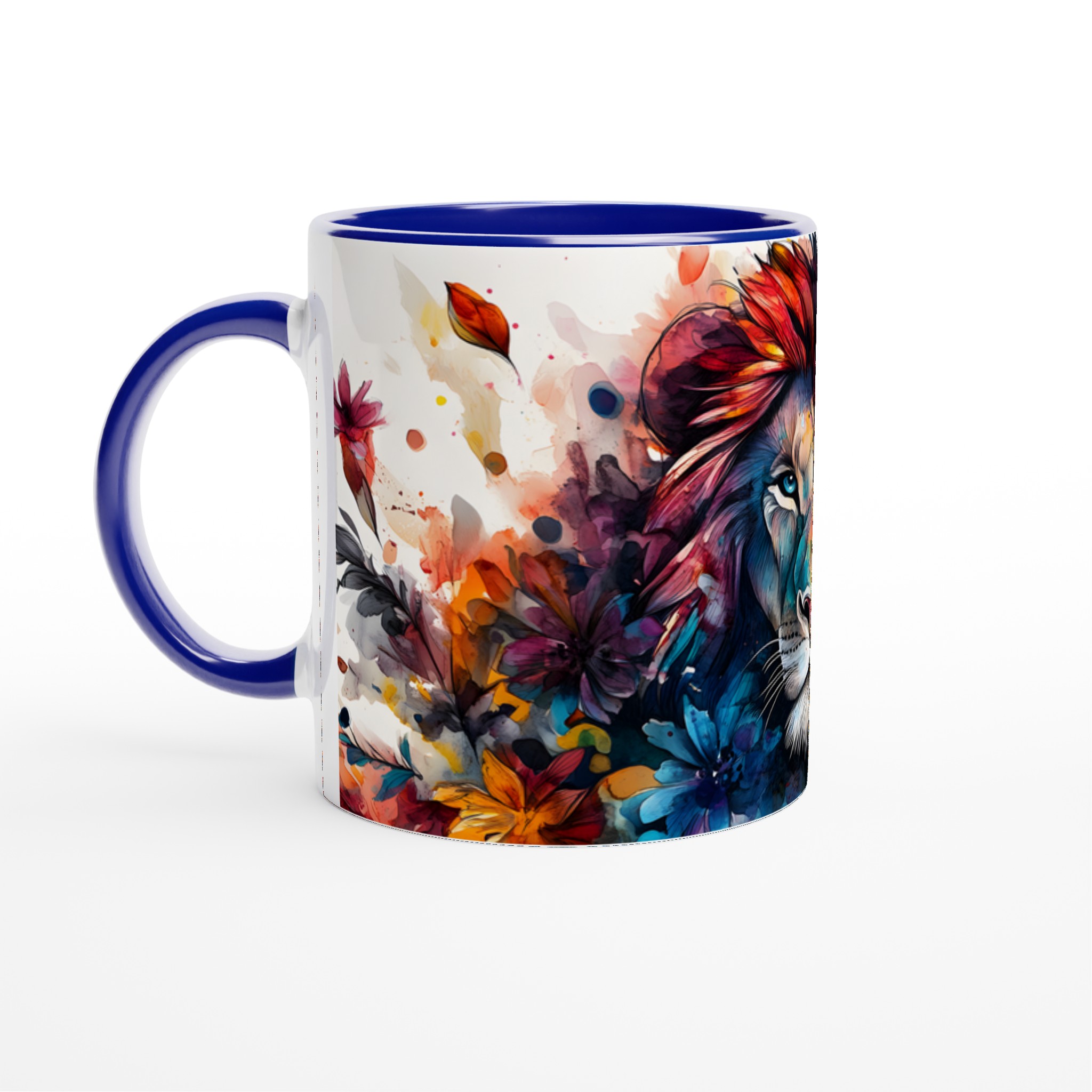 Majestic Lejon Konst Mugg - Livfull Akvarell Keramikmugg i ditt Val av Färg 2 52ec3991-e212-46a9-a0c2-d9587fb63df4