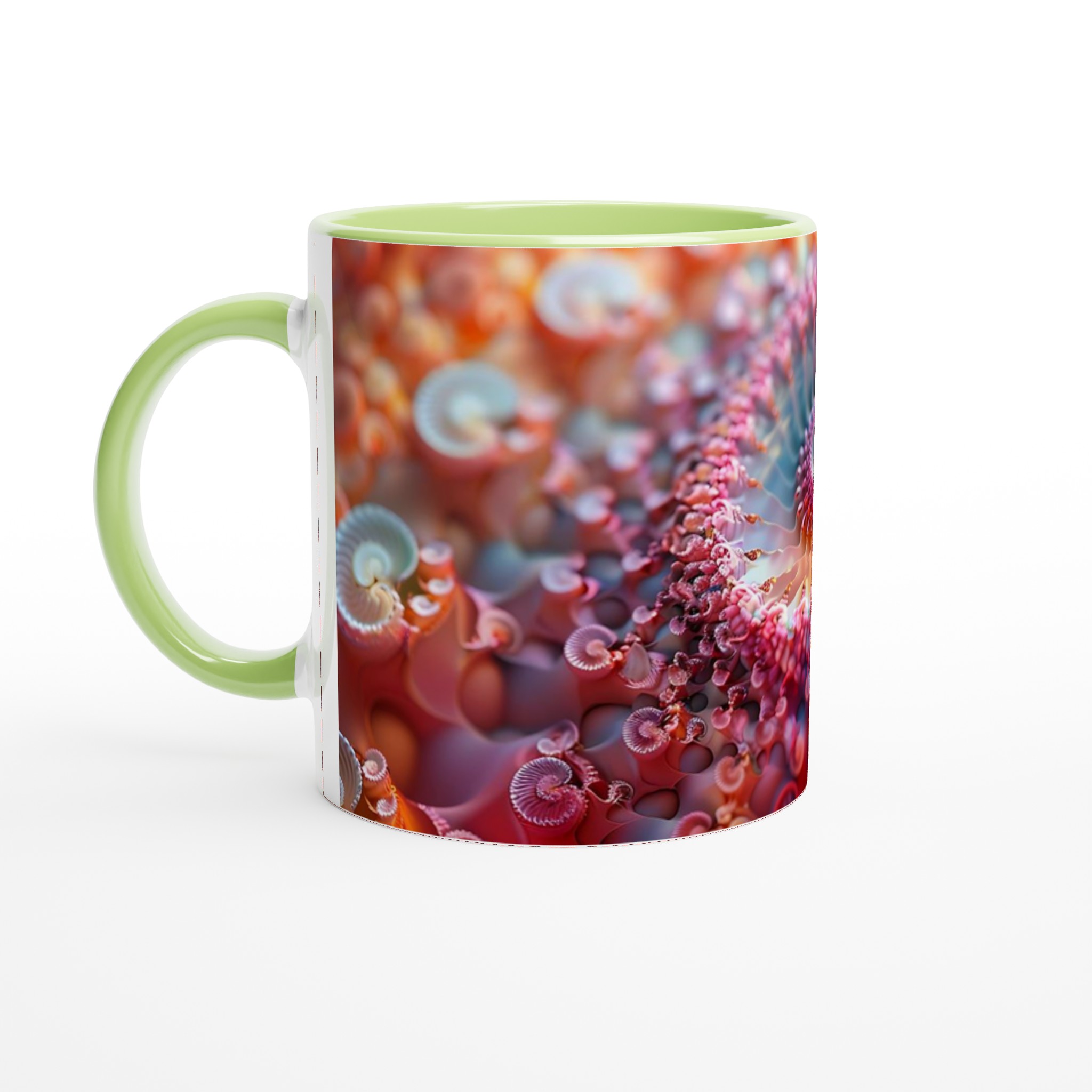 Abstrakt Spiral Keramikmugg - Livfull Rosa och Orange Konstnärlig Design, 11oz 7 52f8b37d-f708-401c-bcea-26eda546b787