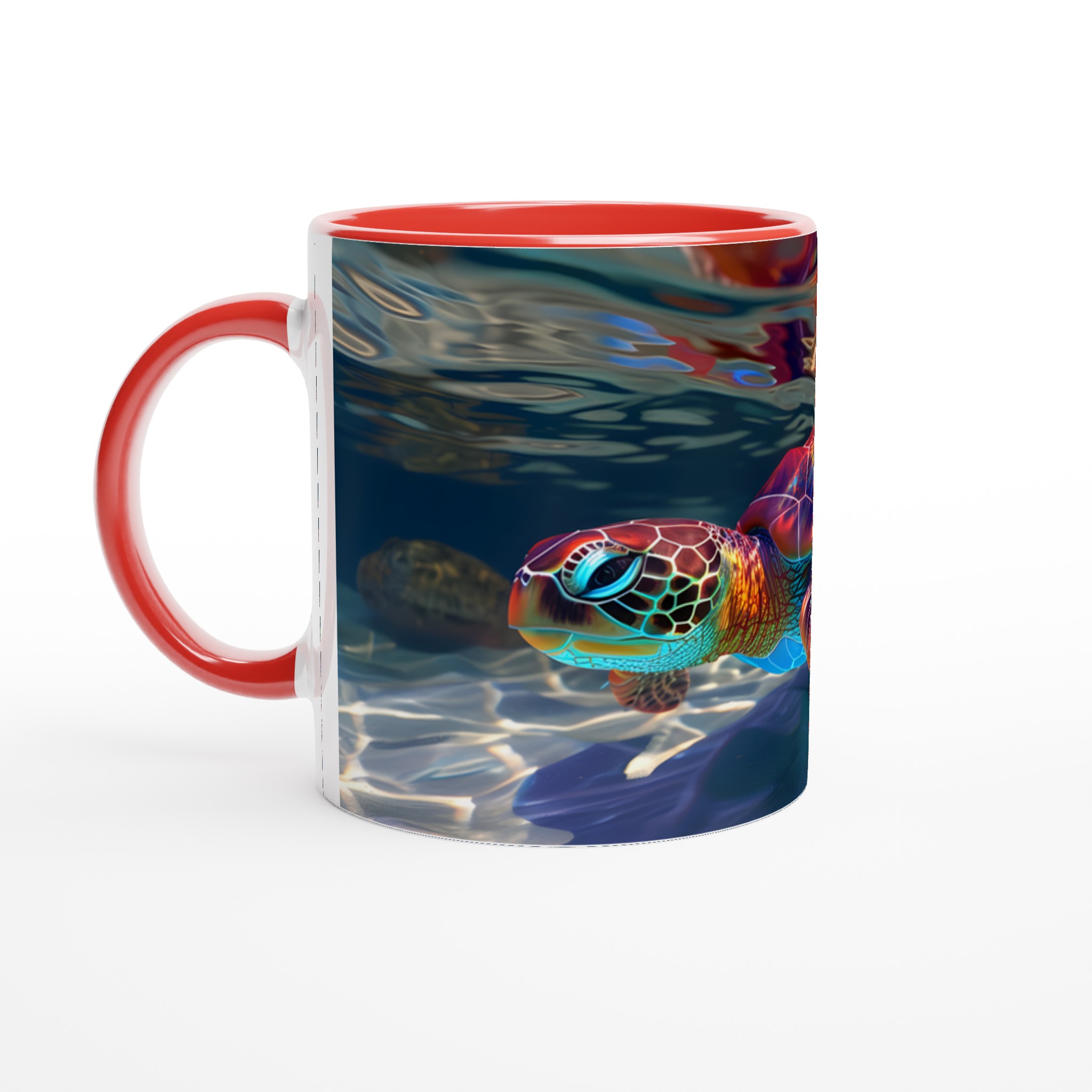 Neon Havssköldpadda 11oz Keramisk Mugg – Ett Konstverk i Färg till Din Kaffestund 5 52fa574d-3a1d-4fcd-bedf-6a230718c06b