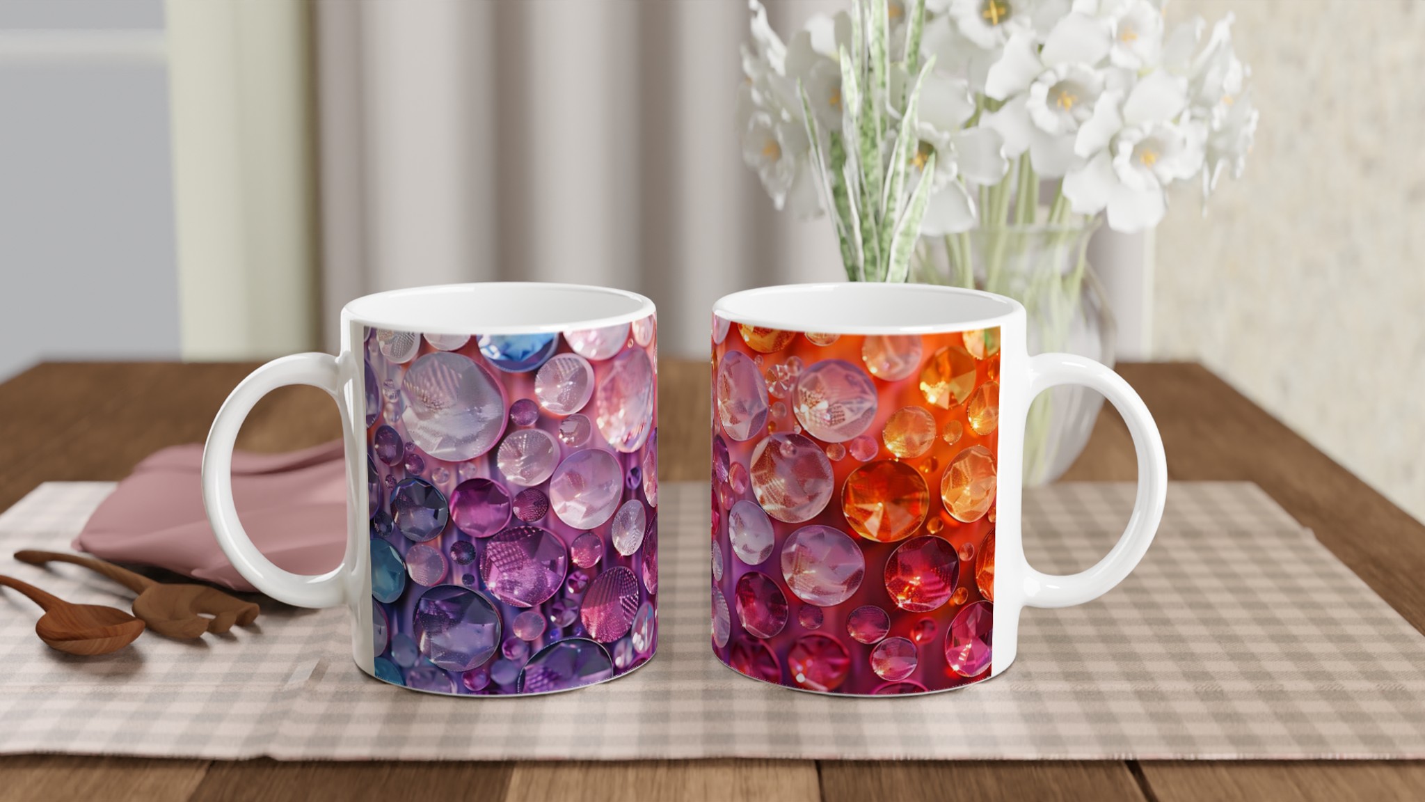 Glänsande Ädelstenar 11oz Keramisk Mugg – Lyxig Regnbåge för Din Kaffeupplevelse 10 52fedc64-94eb-4074-8497-18d86c150945