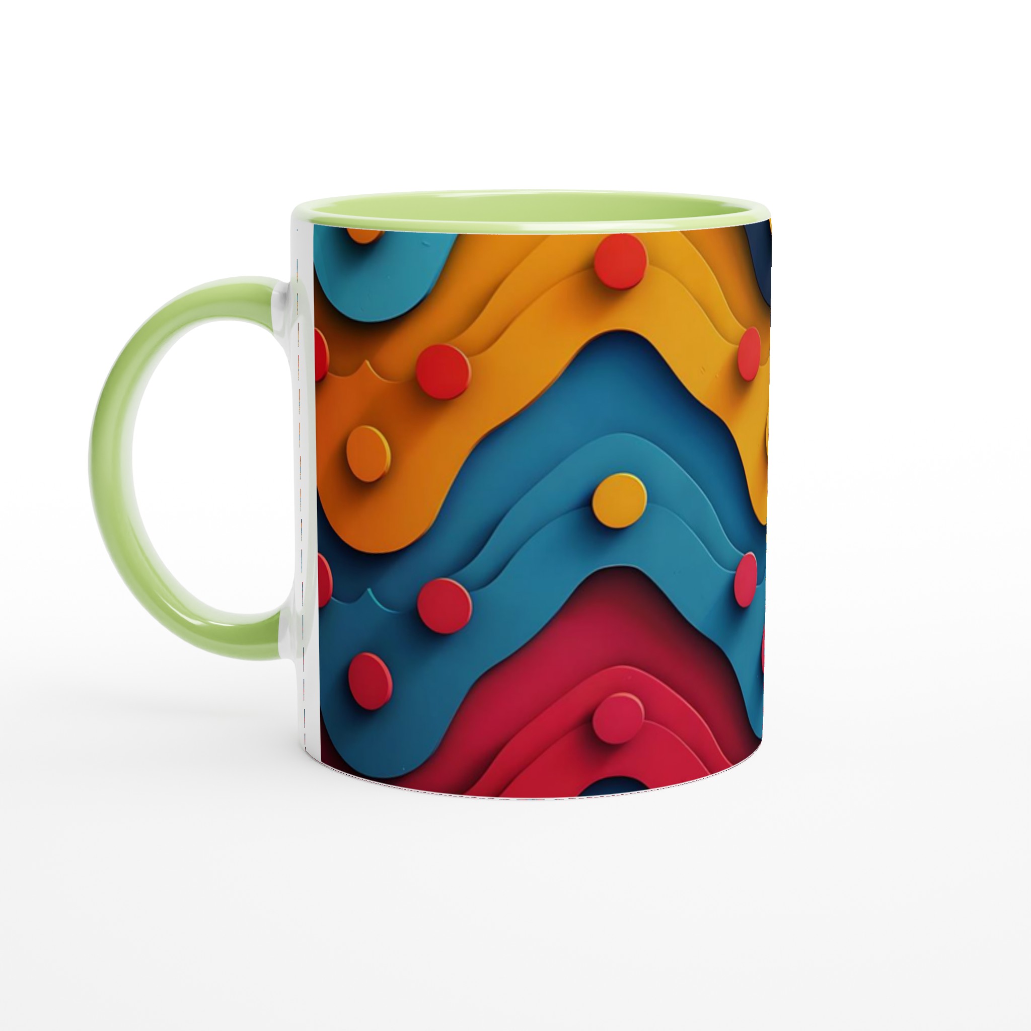 Abstrakt Vågmönster Keramisk Mugg - 11oz i Valfri Färg! 7 530f9c1c-94da-4f42-a0ef-aaae2e03f782