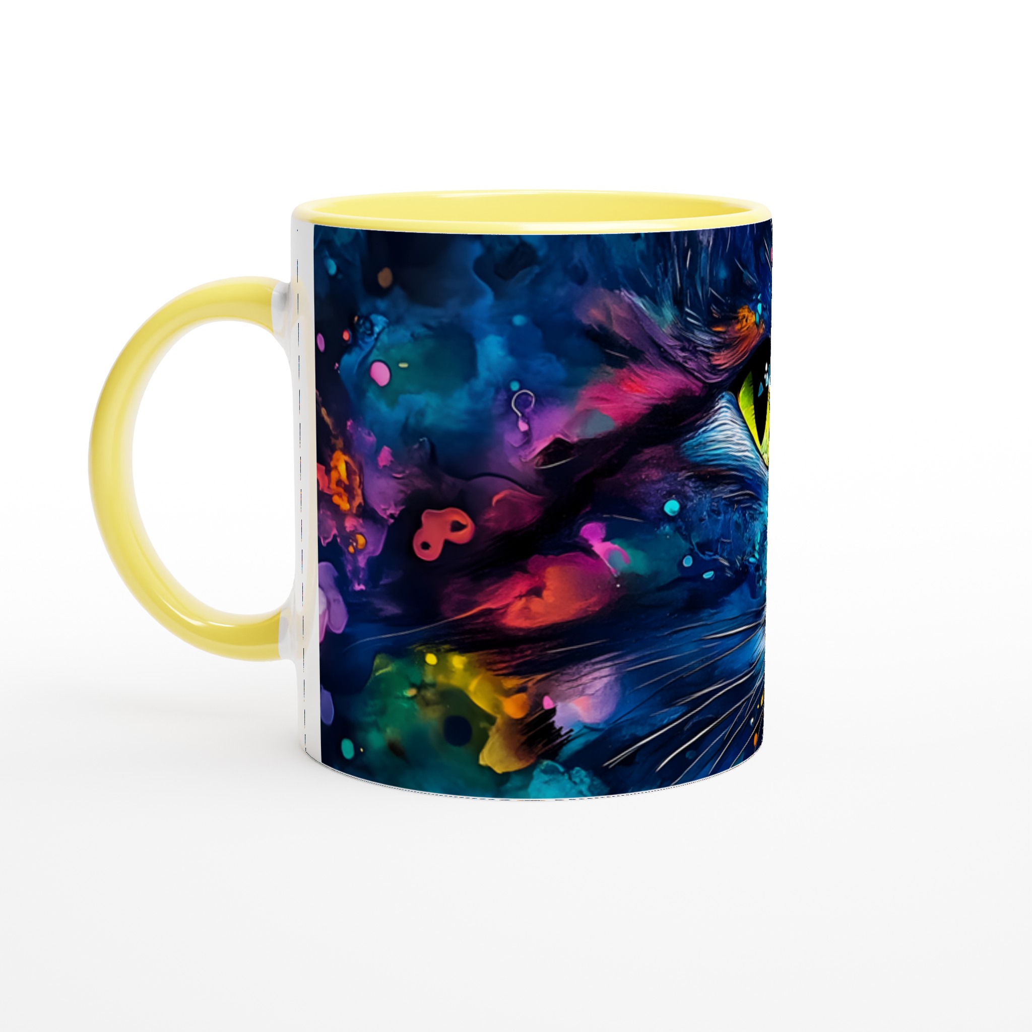Konstfull Kattmugg: Levande Akvarell & Blommor – 11oz Keramisk Kaffemugg i Valfri Färg 3 5310f831-a1cf-4b5b-a07d-34db8630e70c