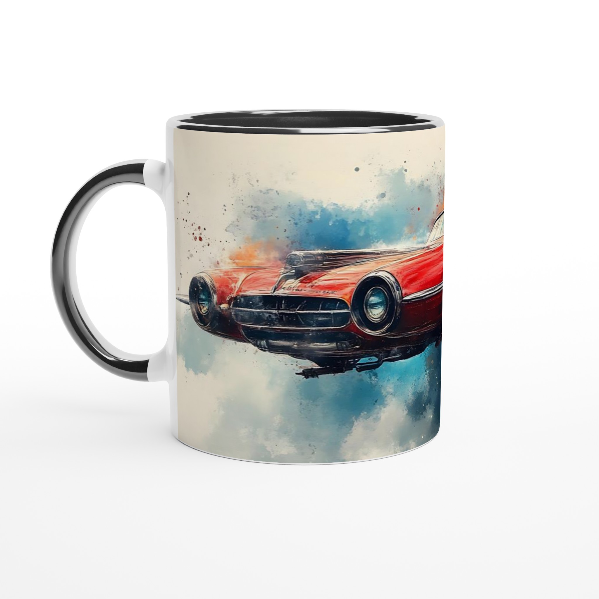 Retro Futurism Flygande Bil Mugg – Fantasifull Akvarellkonst i 7 Färgstarka Nyanser 4 534bded7-0282-4312-bd08-19efe1e0618d