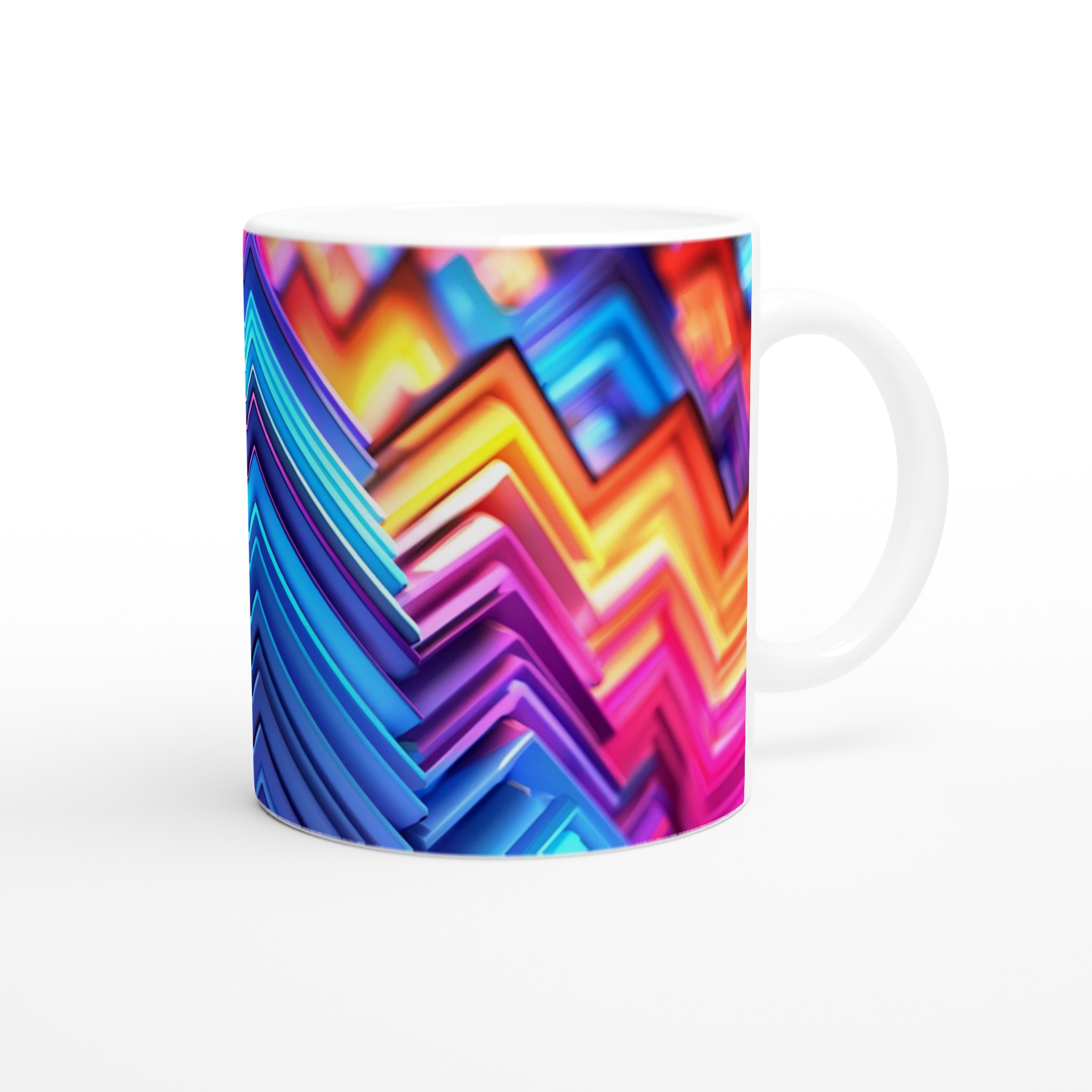 Abstrakt Neon Zigzag 11oz Keramikmugg – Dynamiska Färger för din Kaffestund 9 538901d2-dee6-47c9-abcf-642c2ce196aa