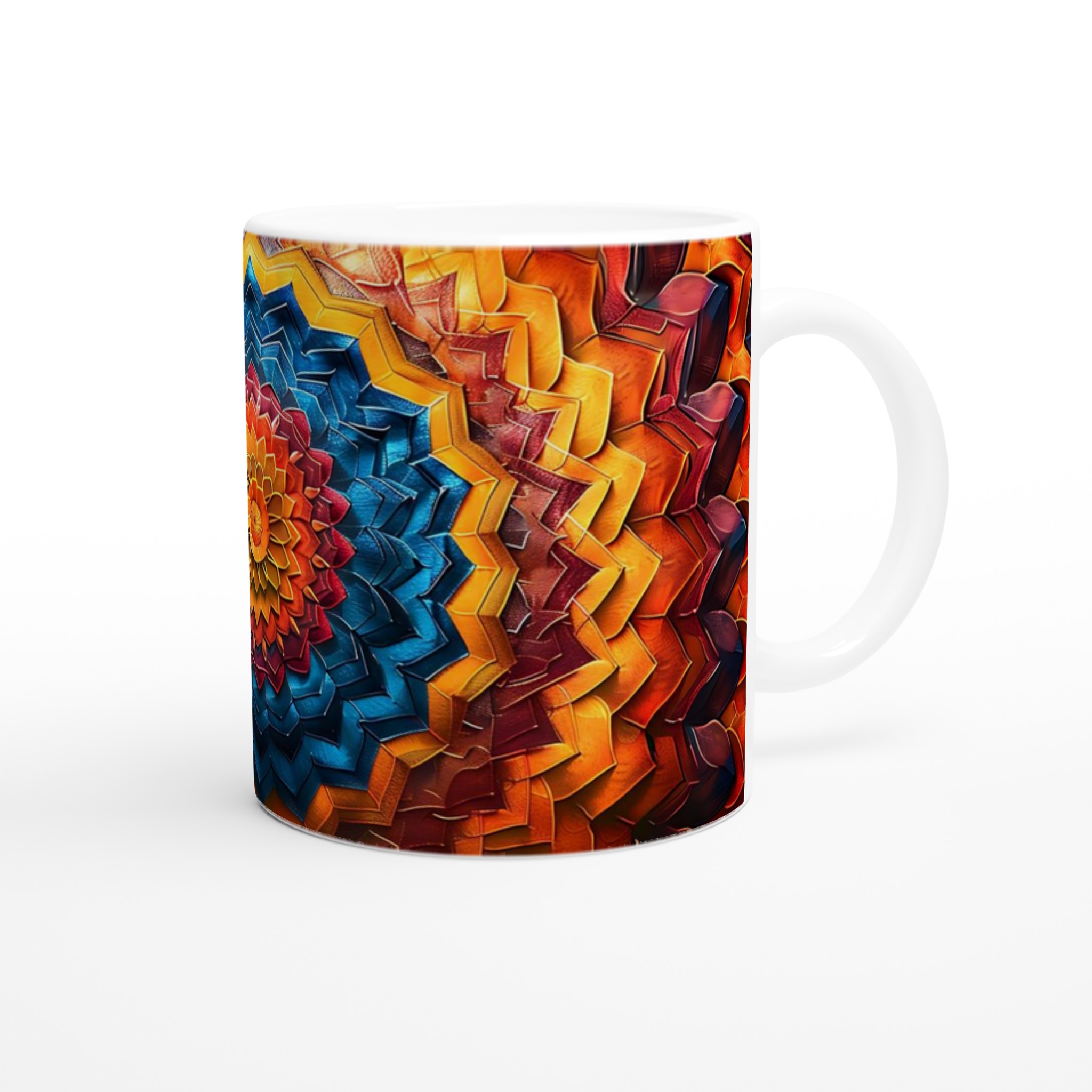 Abstrakt Mandala Keramikmugg - Livfull Design i Blått & Orange, Välj Din Färg! 9 53a4af7a-229c-46c1-b946-42189bb30a68