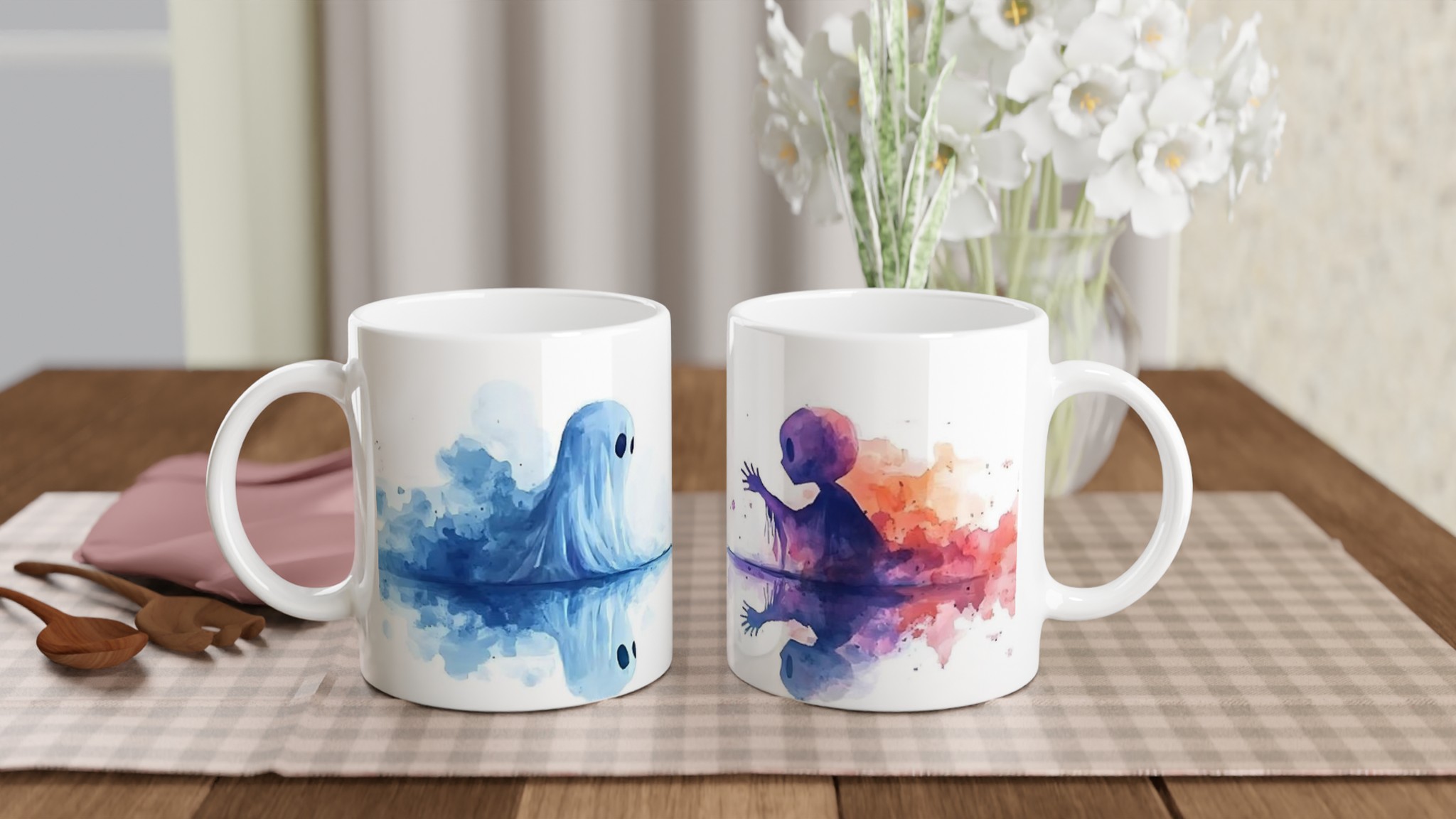 Mystisk Möte – Blå Ande & Lila Väsen Keramikmugg (11oz) – Välj din färg! 10 53d42d93-4db2-4ddd-9fea-1cba23ccb8c4