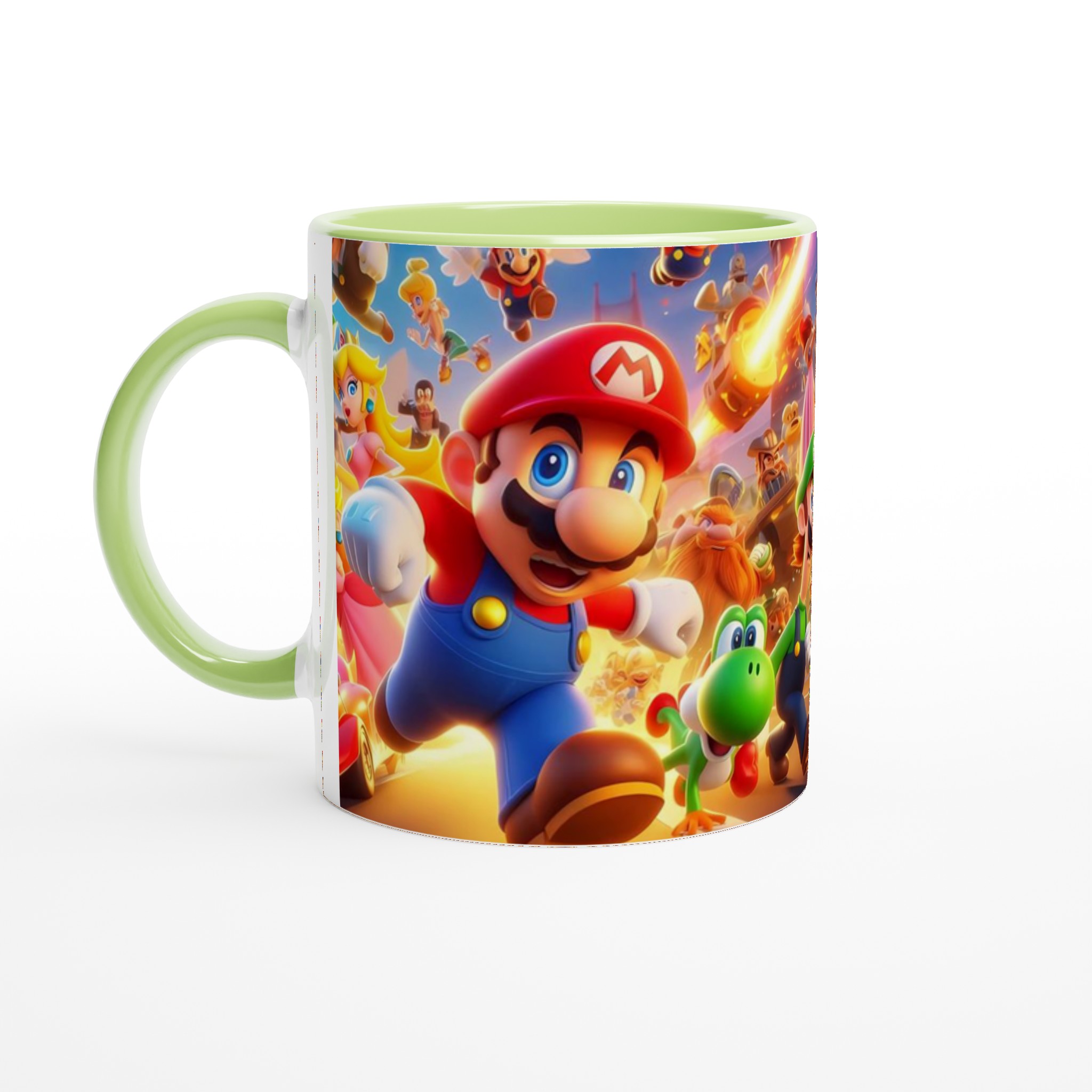 Vit 11oz keramisk mugg med levande, färgstarkt Super Mario-tema i din valda färg 7 53ebfef1-04ff-41f2-b91f-b871370e0a19