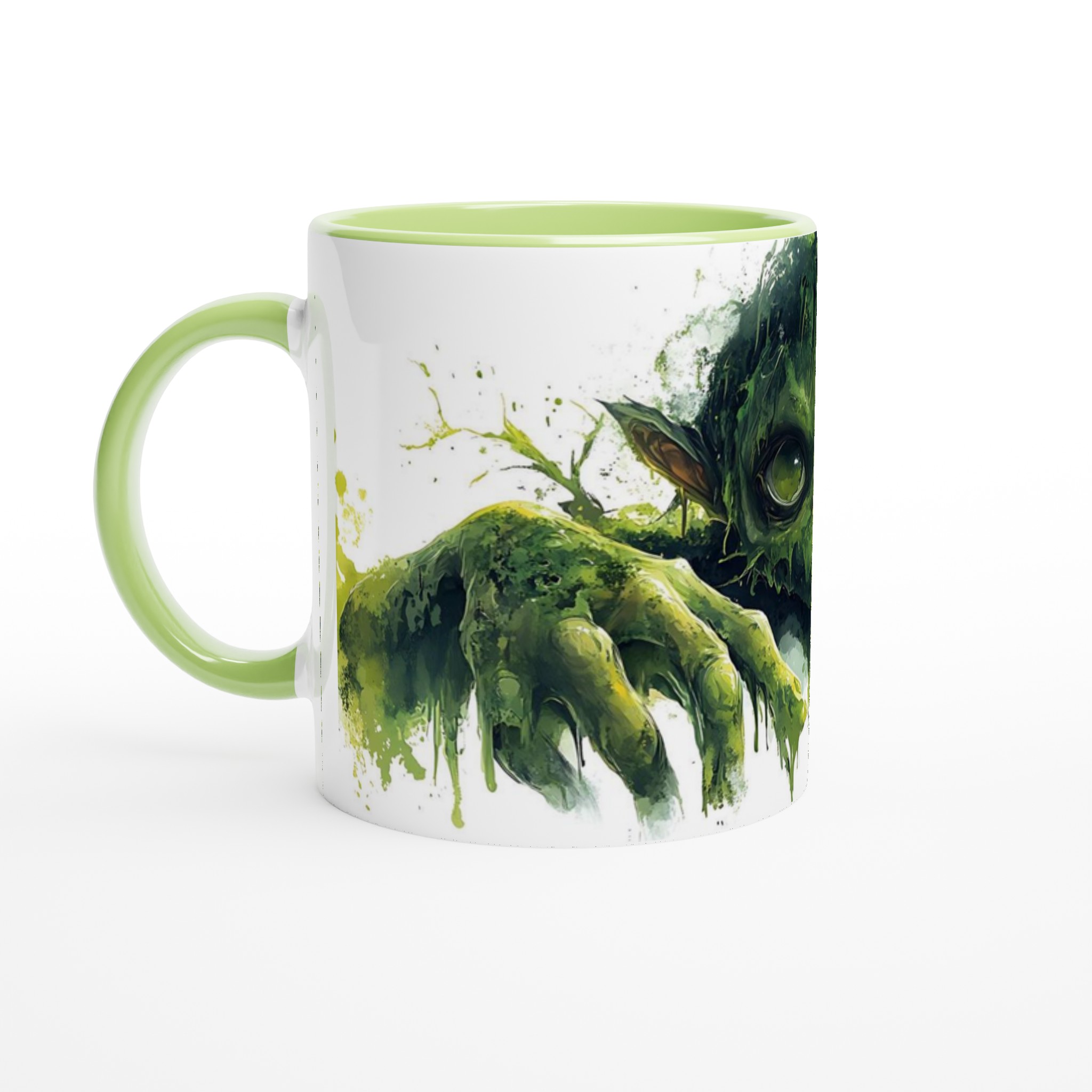 Mysterisk Grön Varelse Mugg - Unik Keramisk Mugg med Akvarell Yoda-inspirerad Design, Välj din färg! 7 5412db60-157d-4acb-b295-2e377adb2e36