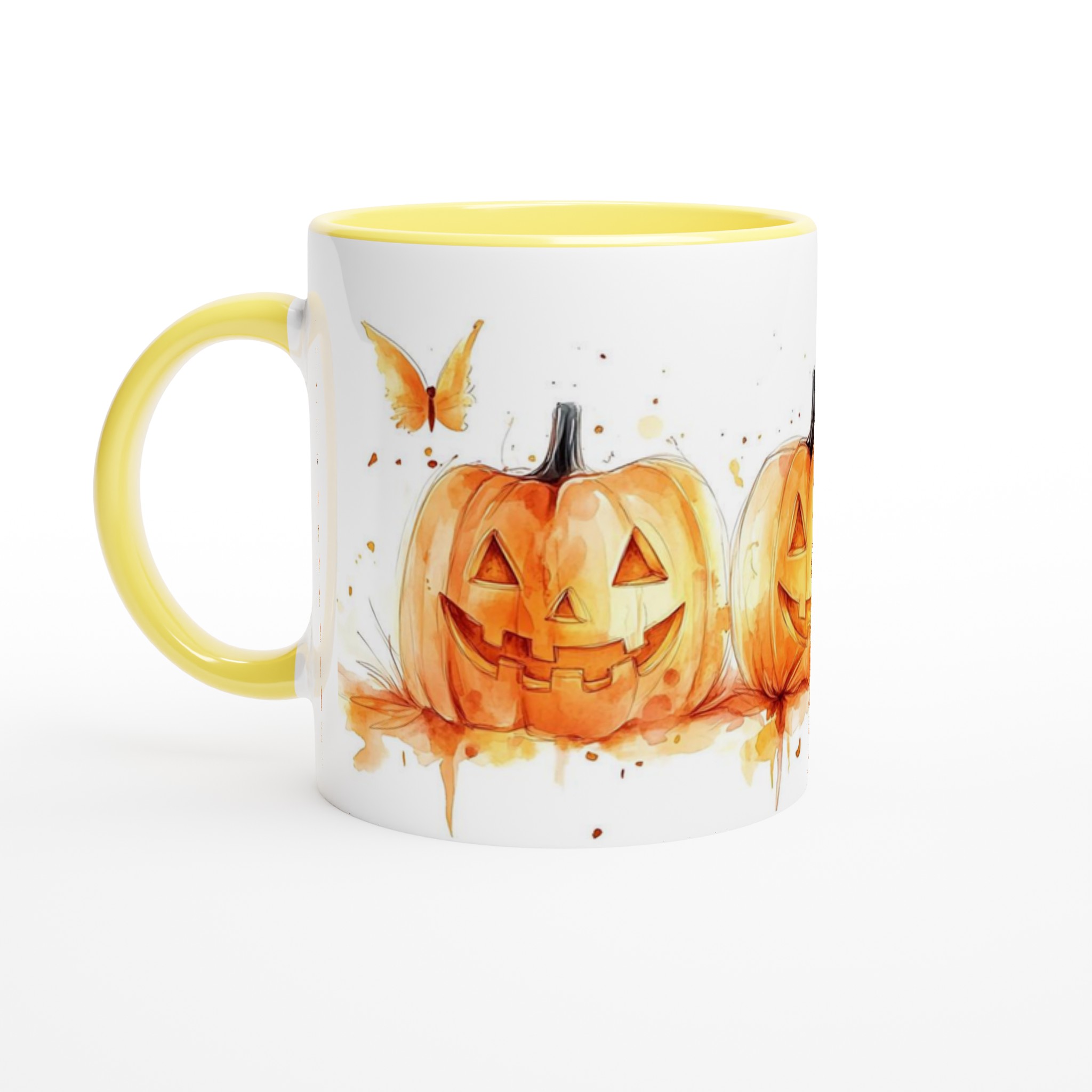 Bus eller Godis! 11oz Keramisk Mugg med Glad Pumpa Akvarell – Välj din färg! 3 541b2d28-e67f-455f-97ce-5c7bc507a964