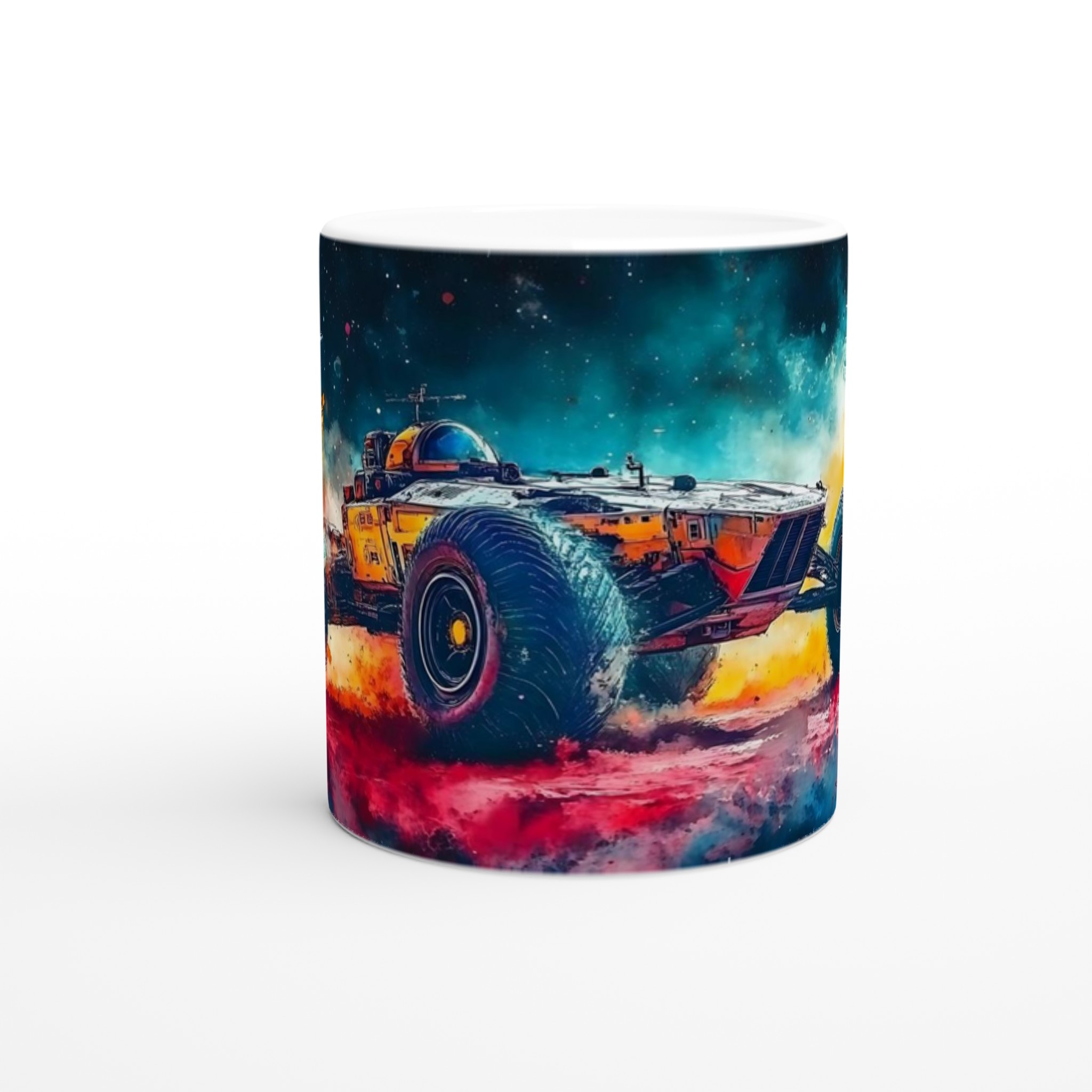 Vit 11oz keramisk mugg med explosiv futuristisk bildesign i livfulla färger 8 541f23d1-3072-41cf-ab4c-9895a29ce0d1