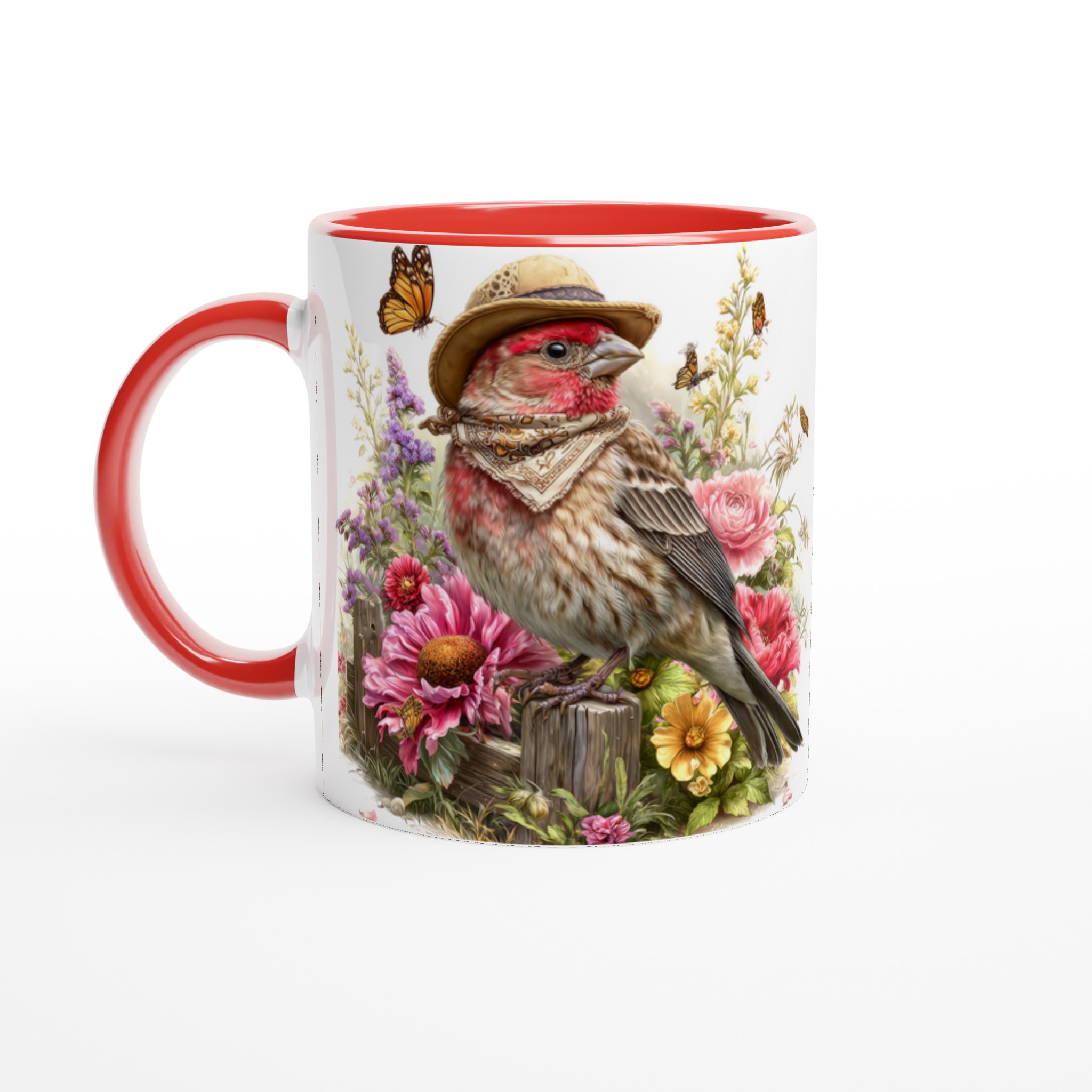 Charmig 11oz keramisk mugg med fågel i hatt – välj din favoritfärg! 5 542a6c8b-2e08-4388-a012-0822fb42d9a0
