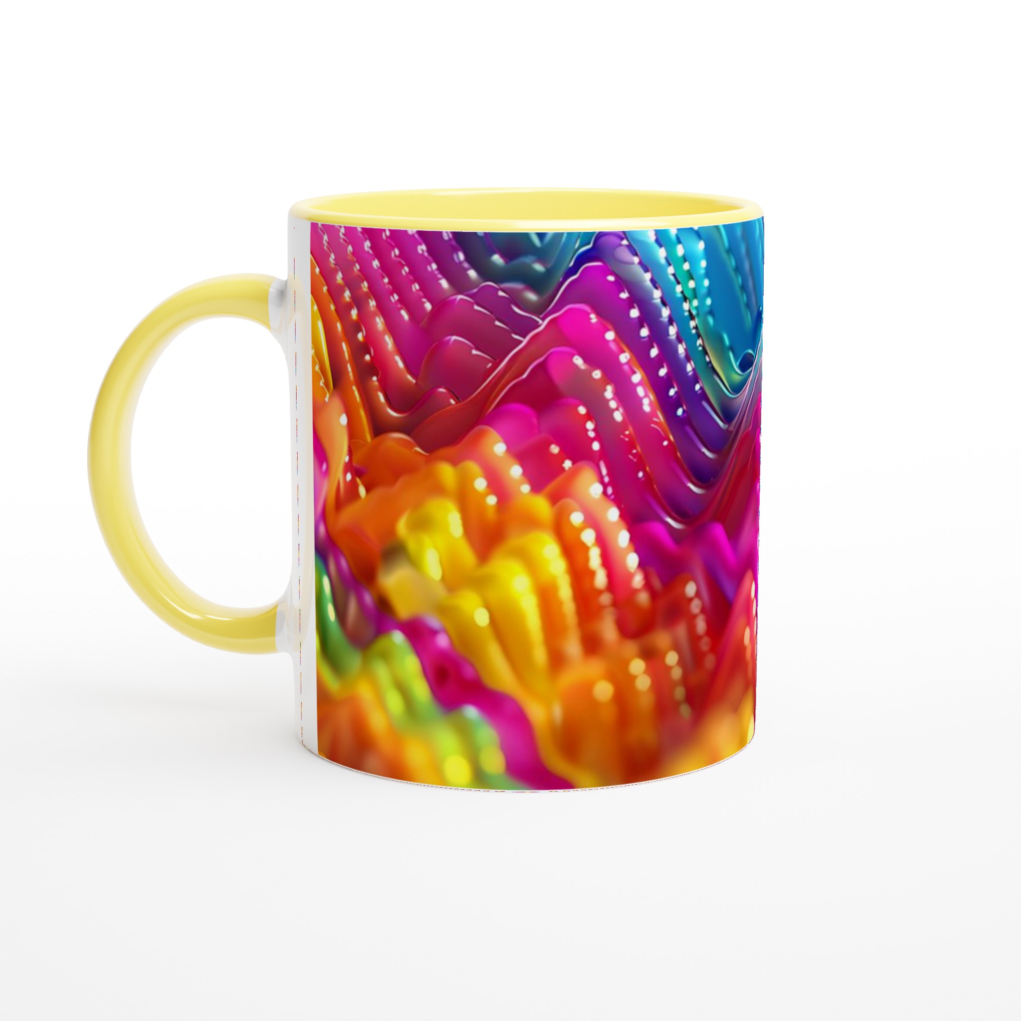 Abstrakt Vågmotiv 11oz Keramisk Mugg – Färgglad Design för Ditt Val 3 542d772b-fa7f-4691-b787-177aa0fa1917