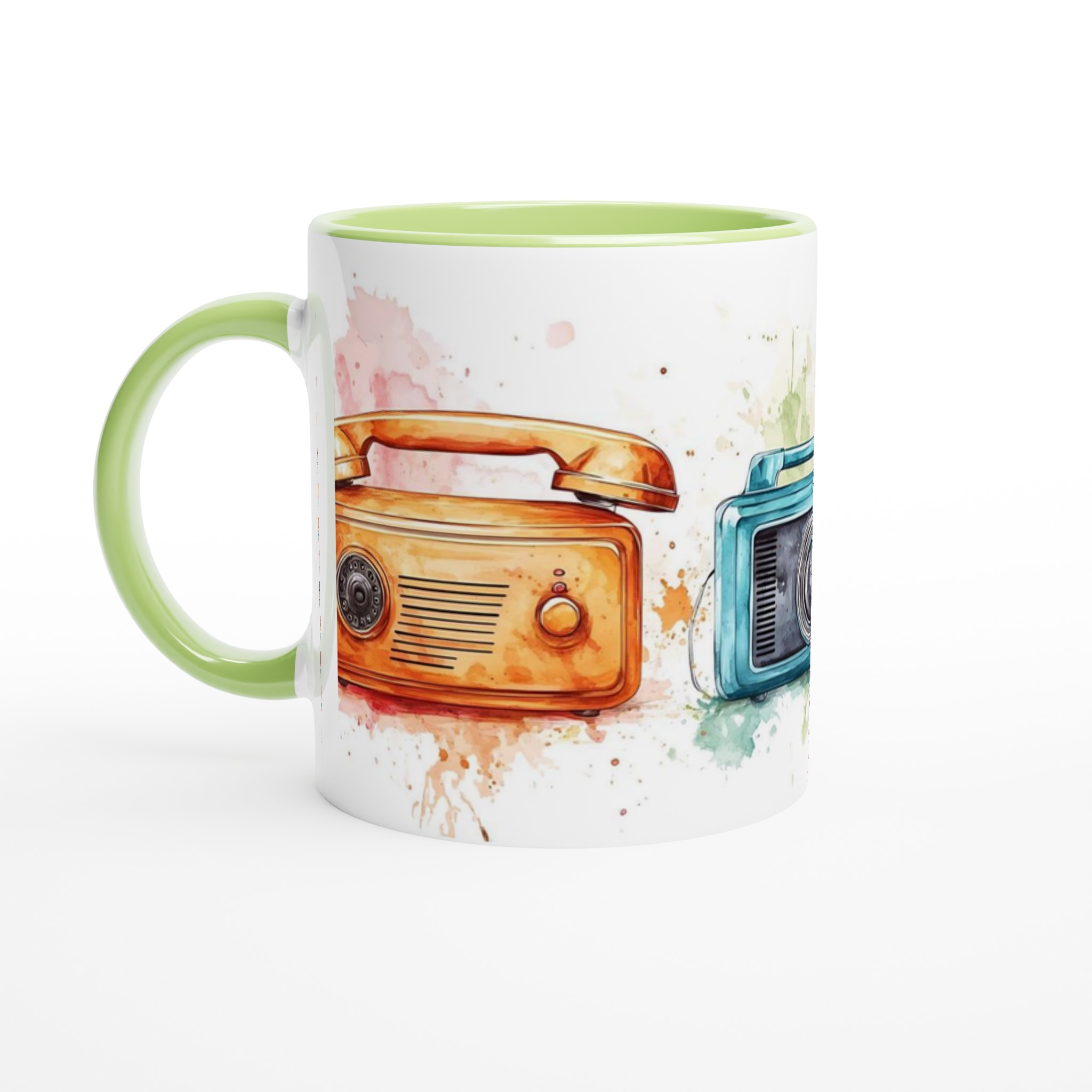 Retro Tech Vibes Keramikmugg – Din Favorit för Kaffe & Te i Akvarellstil 7 543208f6-dbe7-4472-b055-03d3c42b57a1