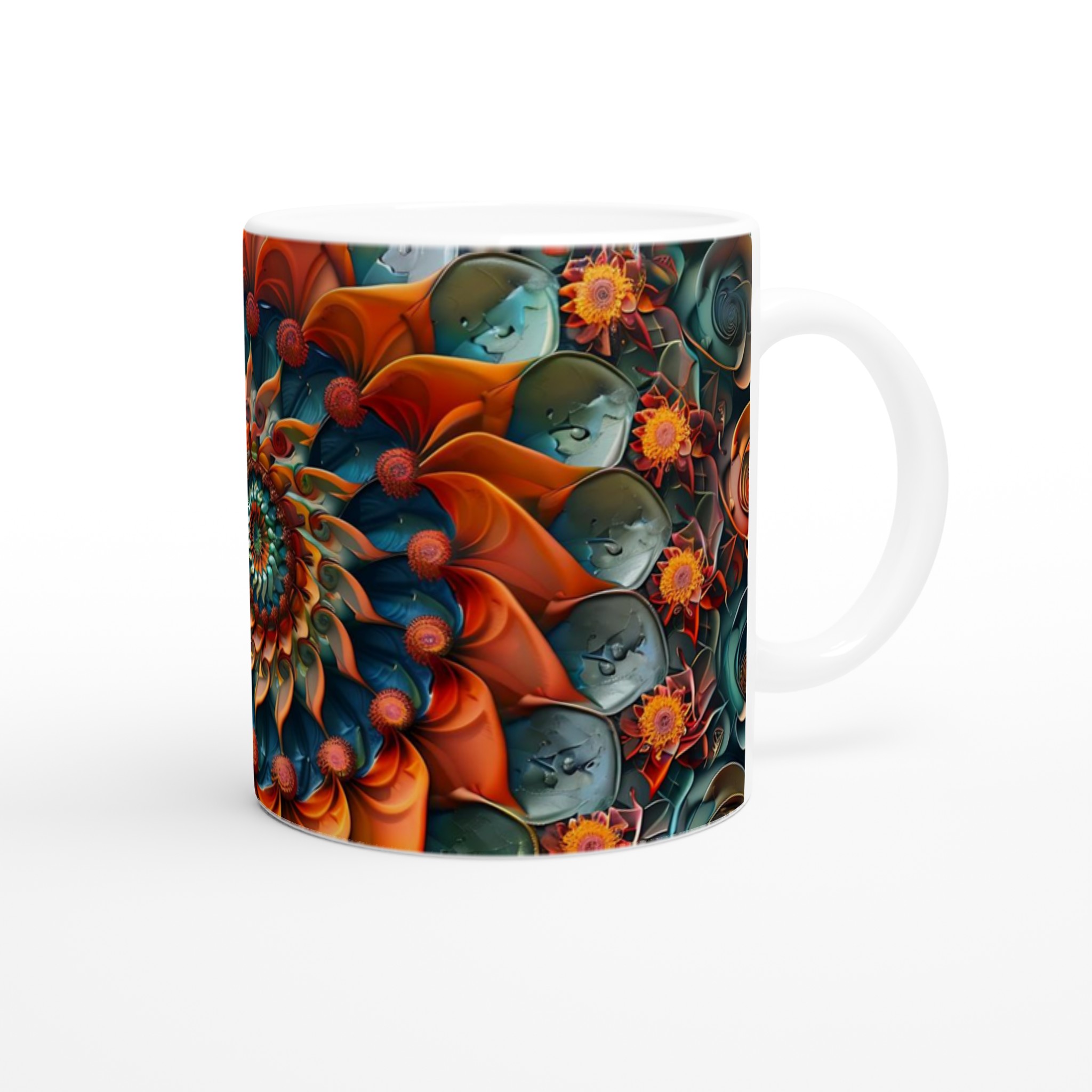 Abstrakt Spiralblomma Mugg – Konstnärlig 11oz Keramikmugg i Valfri Färg 10 5449e17e-96a4-49fe-a907-9caaf0f6b324